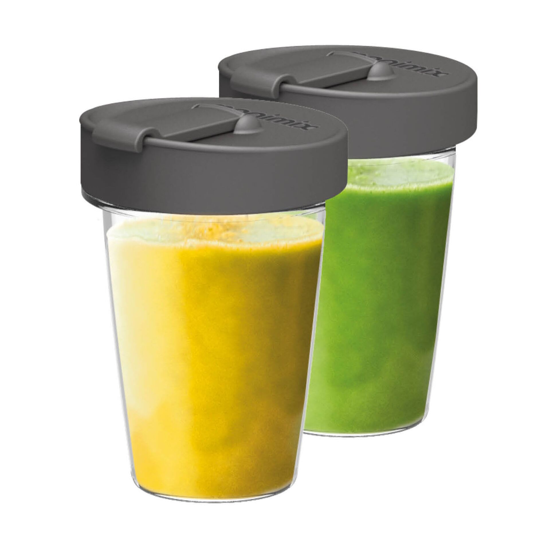 To-Go Becher, Trinkbecher, Smoothie Becher, Grün- und Gelbgrüner Saft, Doppelpack Becher