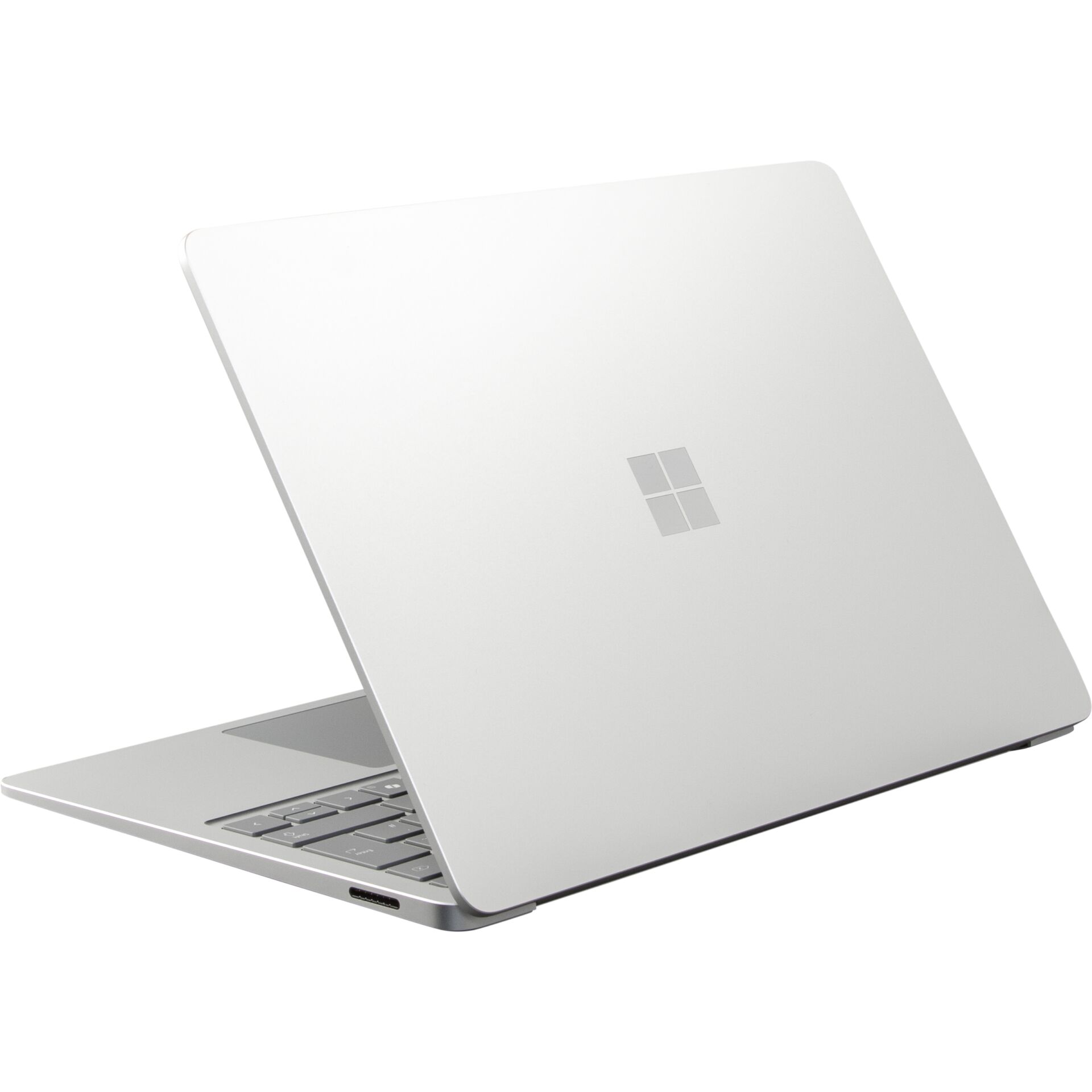 laptop, silver, macbook style, lid closed, usb-c port