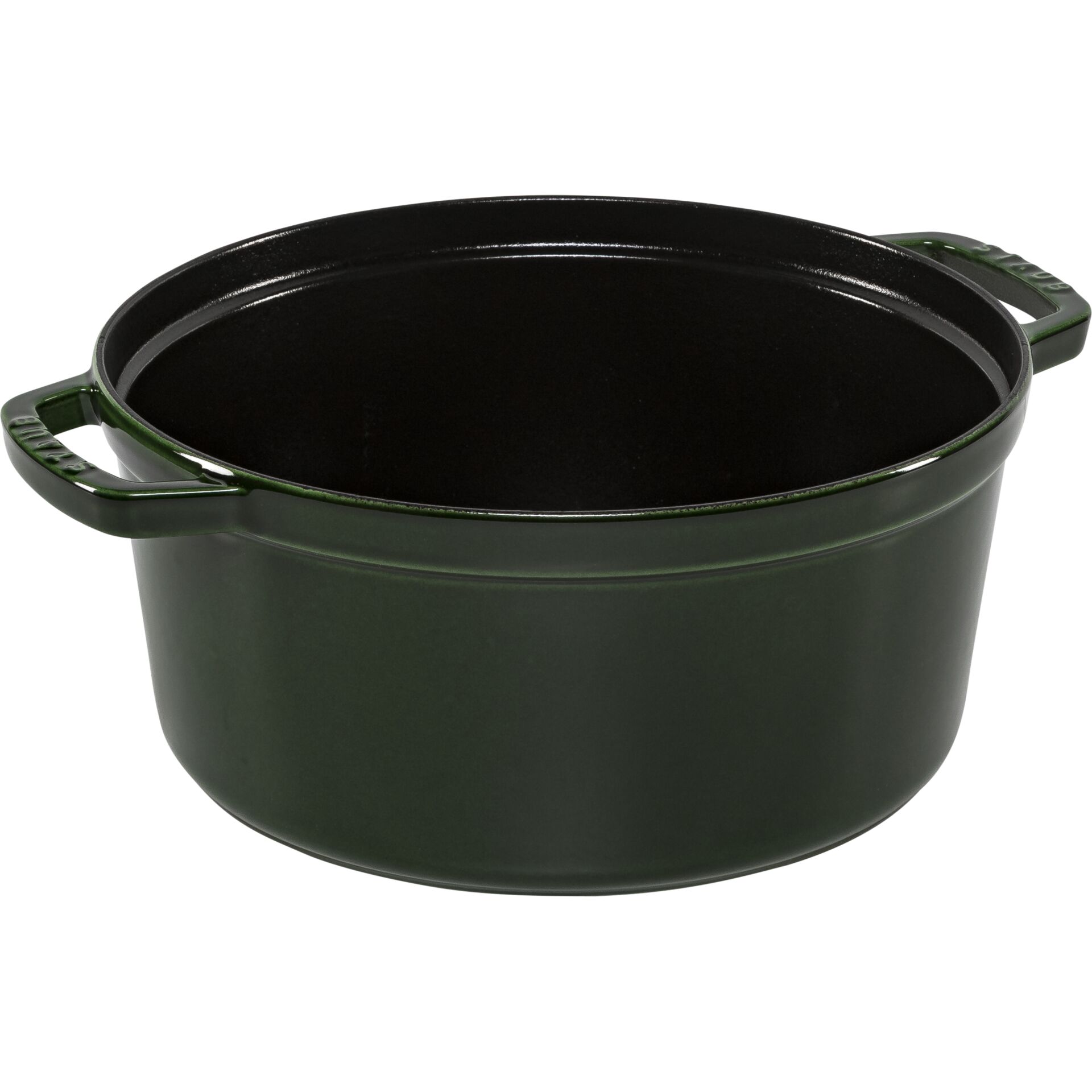 Kochtopf, Stieltopf, Rundtopf, Garniturgrün, Emaillierter Topf