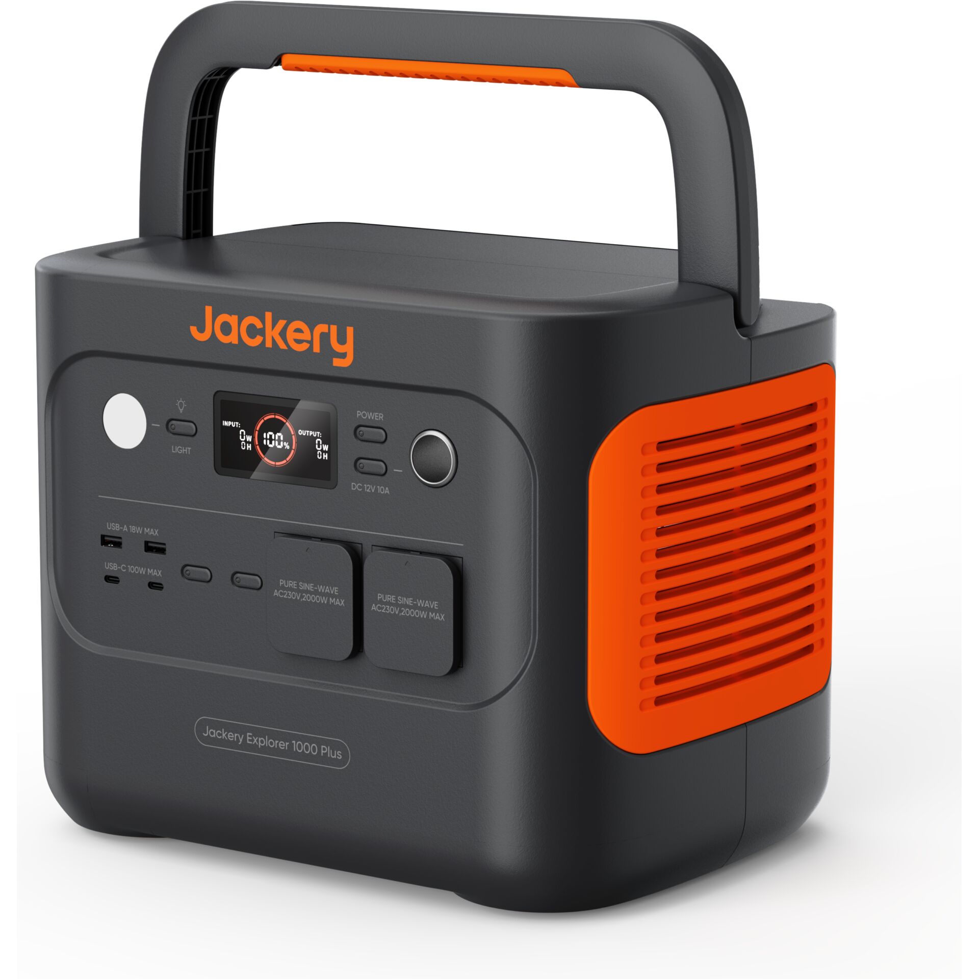 Tragbare stromquelle, Sprungstarter, Wiederaufladbare Batterie, Autostarthilfe, Orangene Akzente