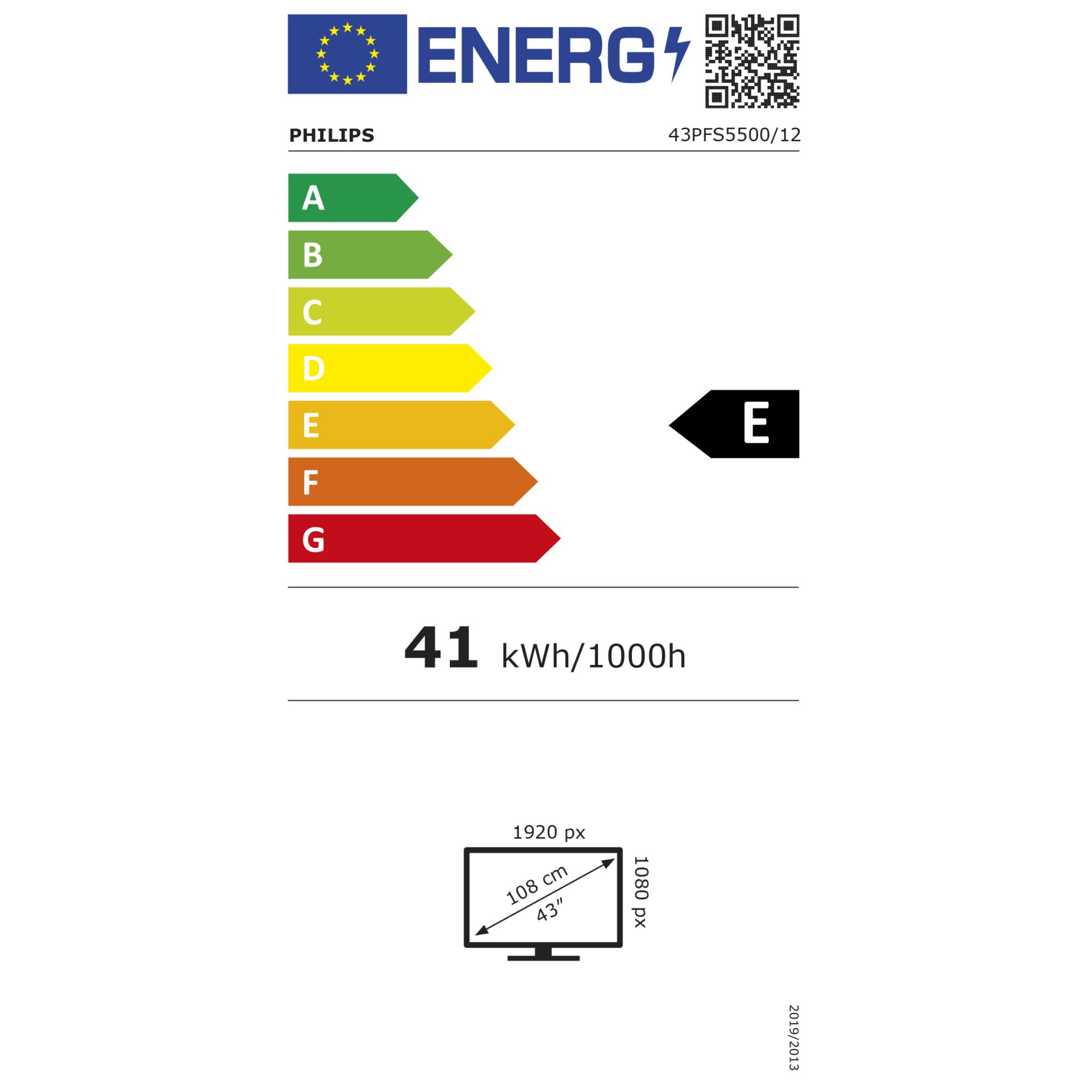 Philips 43PFS5500/12 – Energieeffizienzklasse E