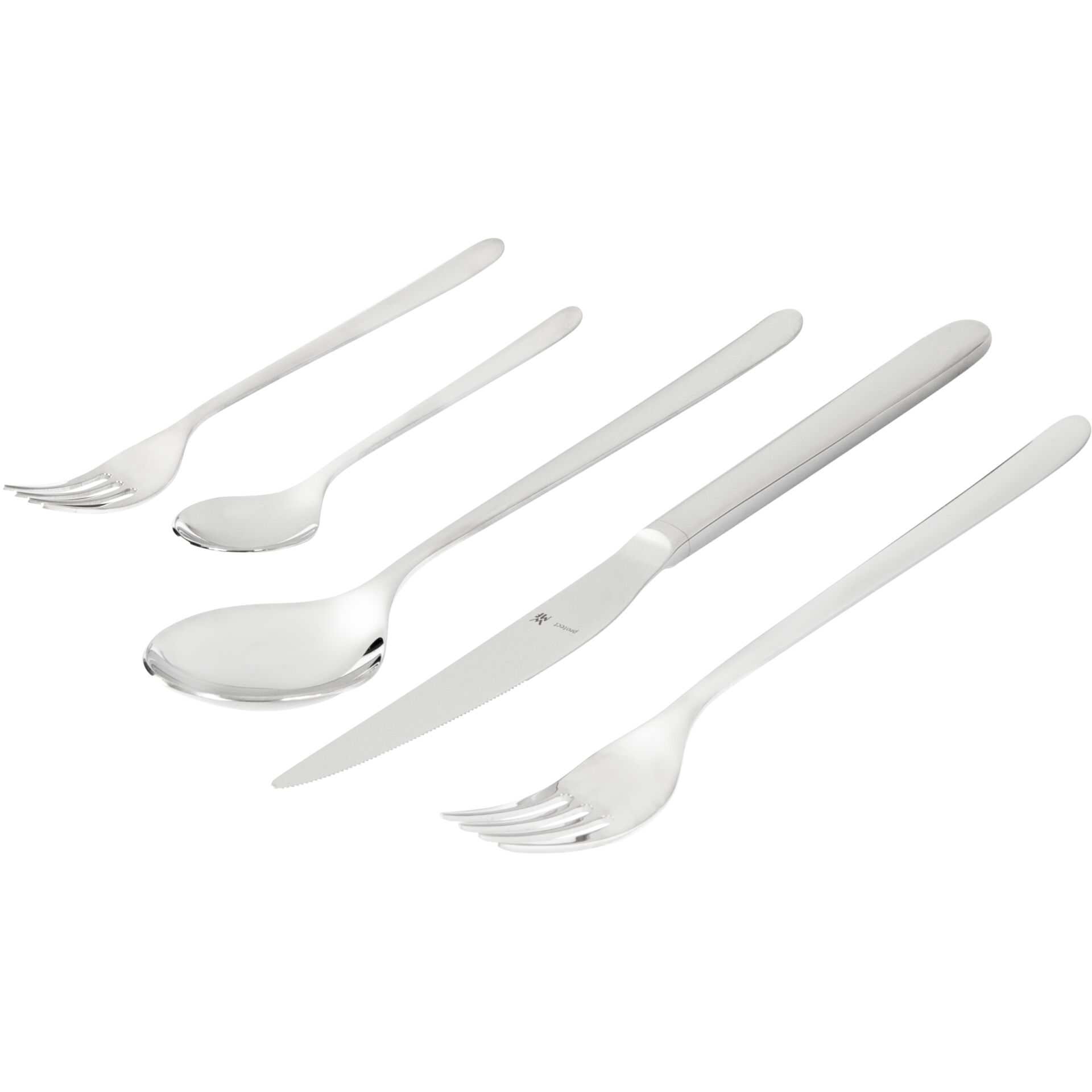 Gabel, Messer, Besteckset, Stahl, silbern