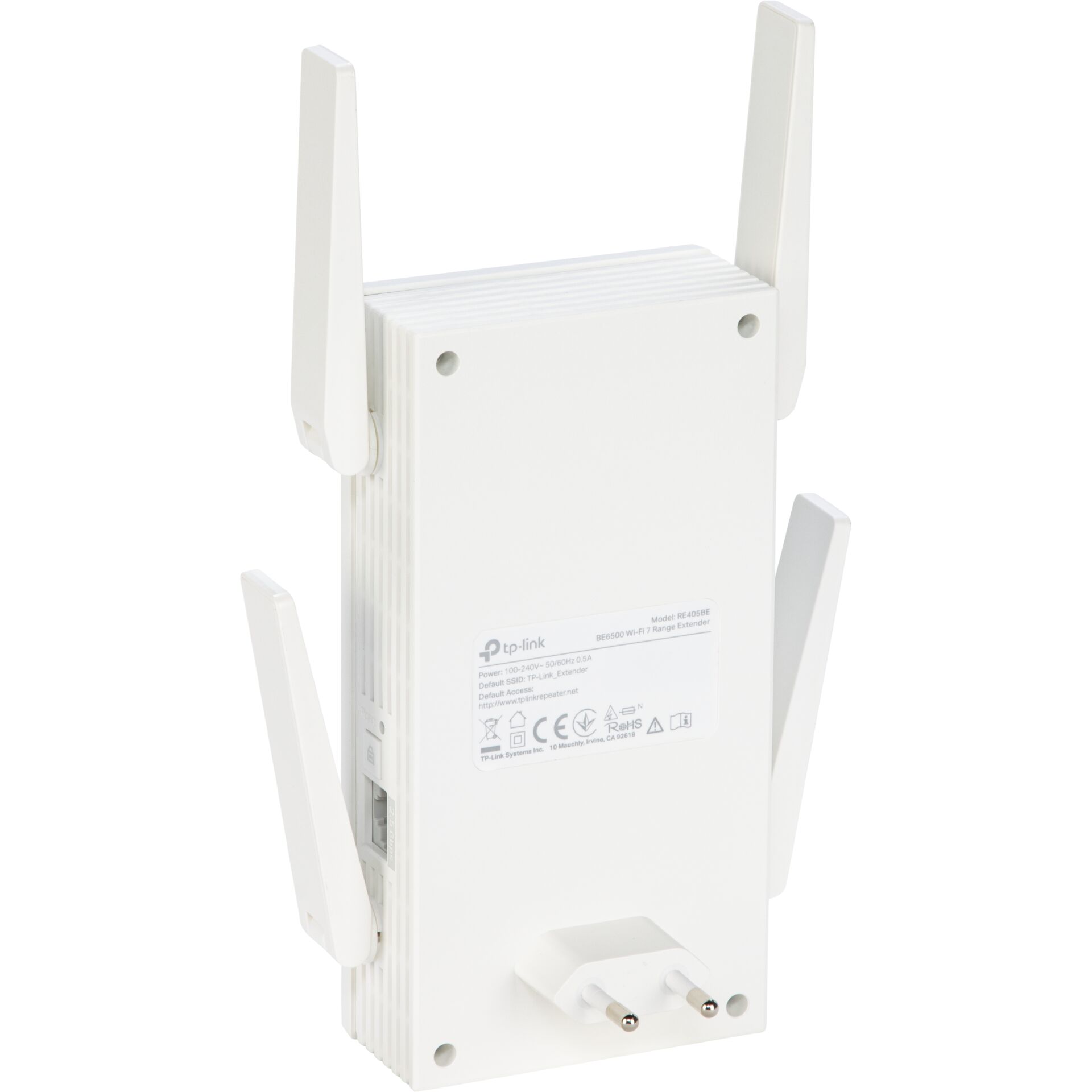 WLAN-Repeater, Kunststoffgehäuse, weiß, vier Antennen, Steckdosenstecker