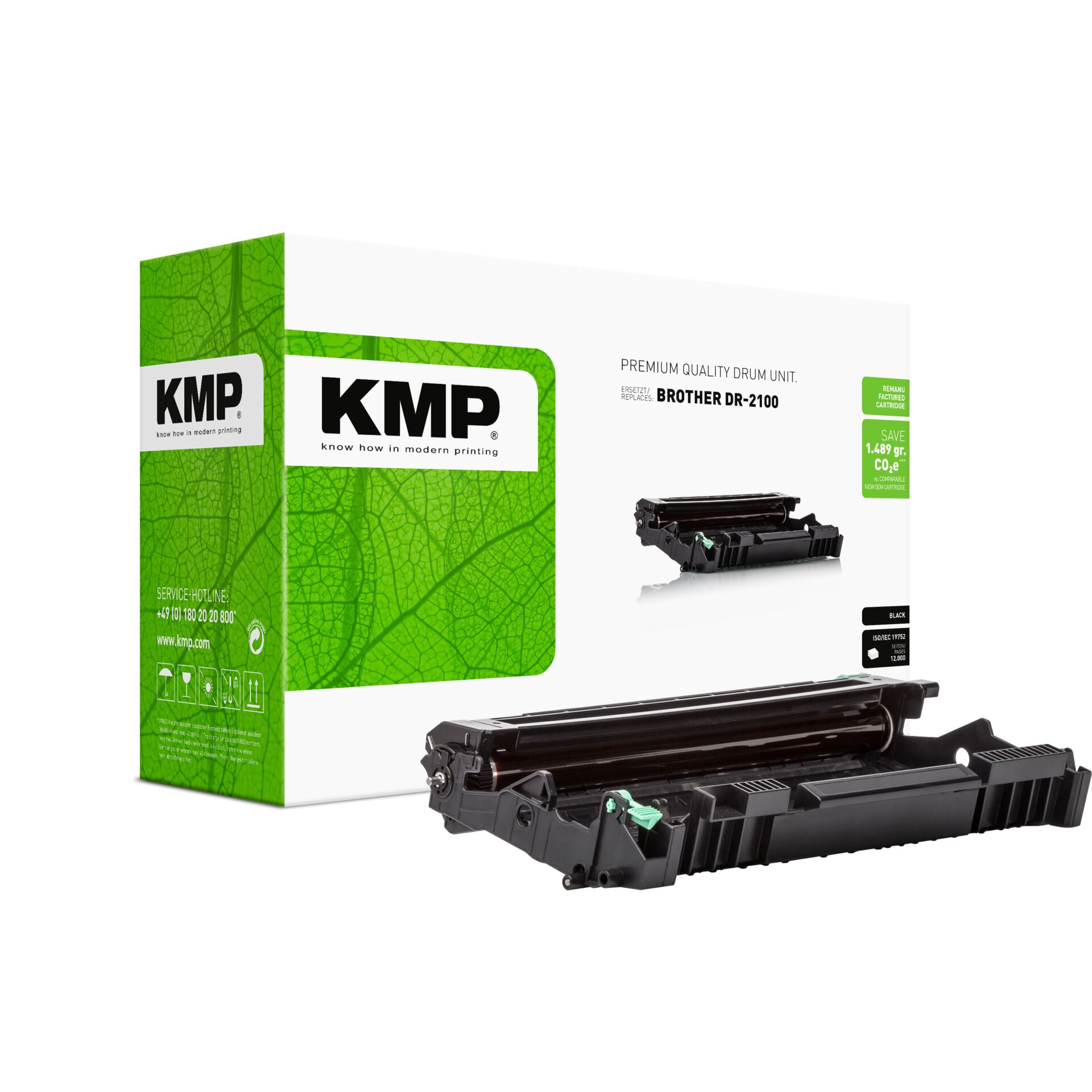 Computerausrüstung, Elektronik, Hardware, Adapter, Pistole, Tonerpatrone, Drucker Toner, Brother DR-2100, KMP, Lasertoner