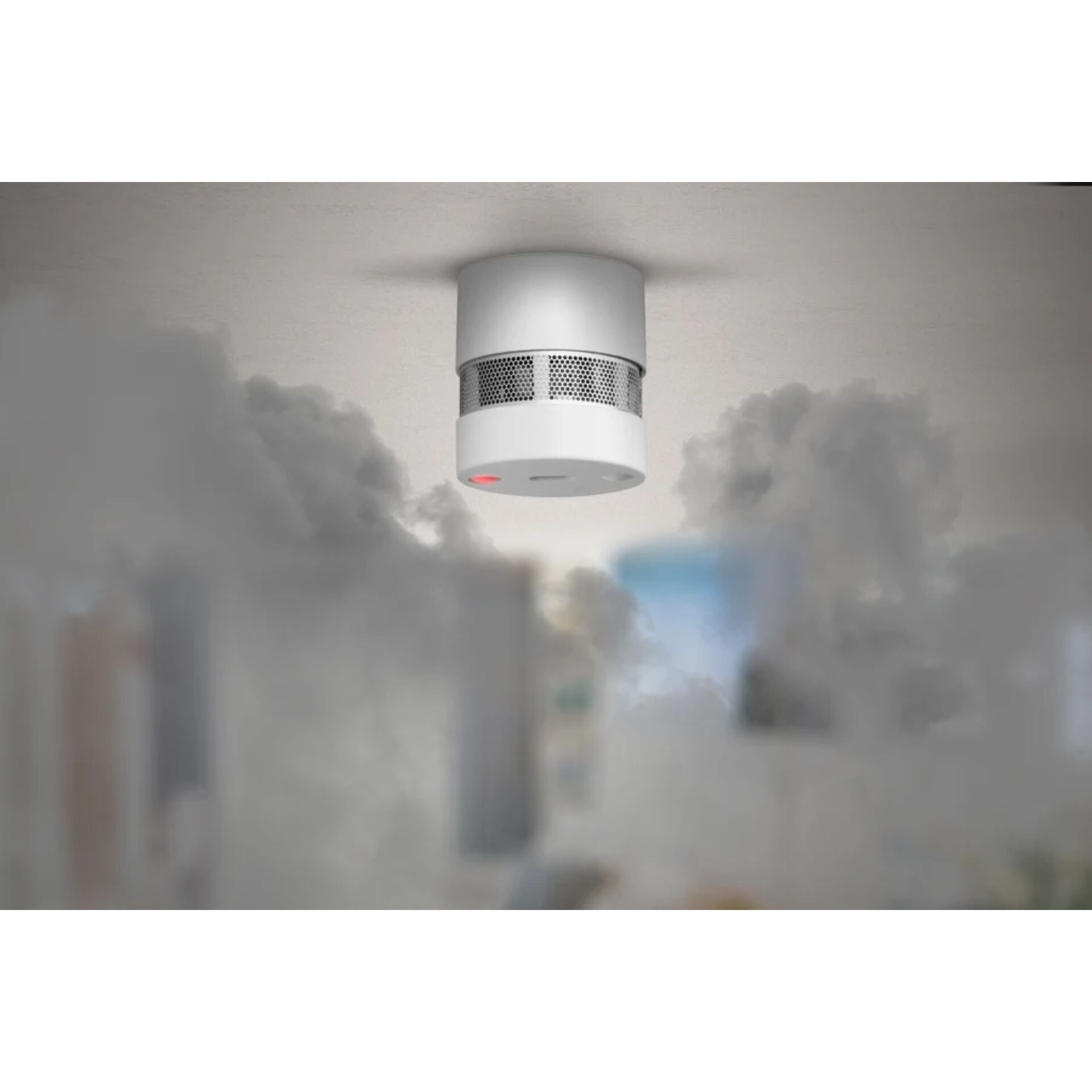 rauchmelder, smoke detector, decke, runde form, elektronik
