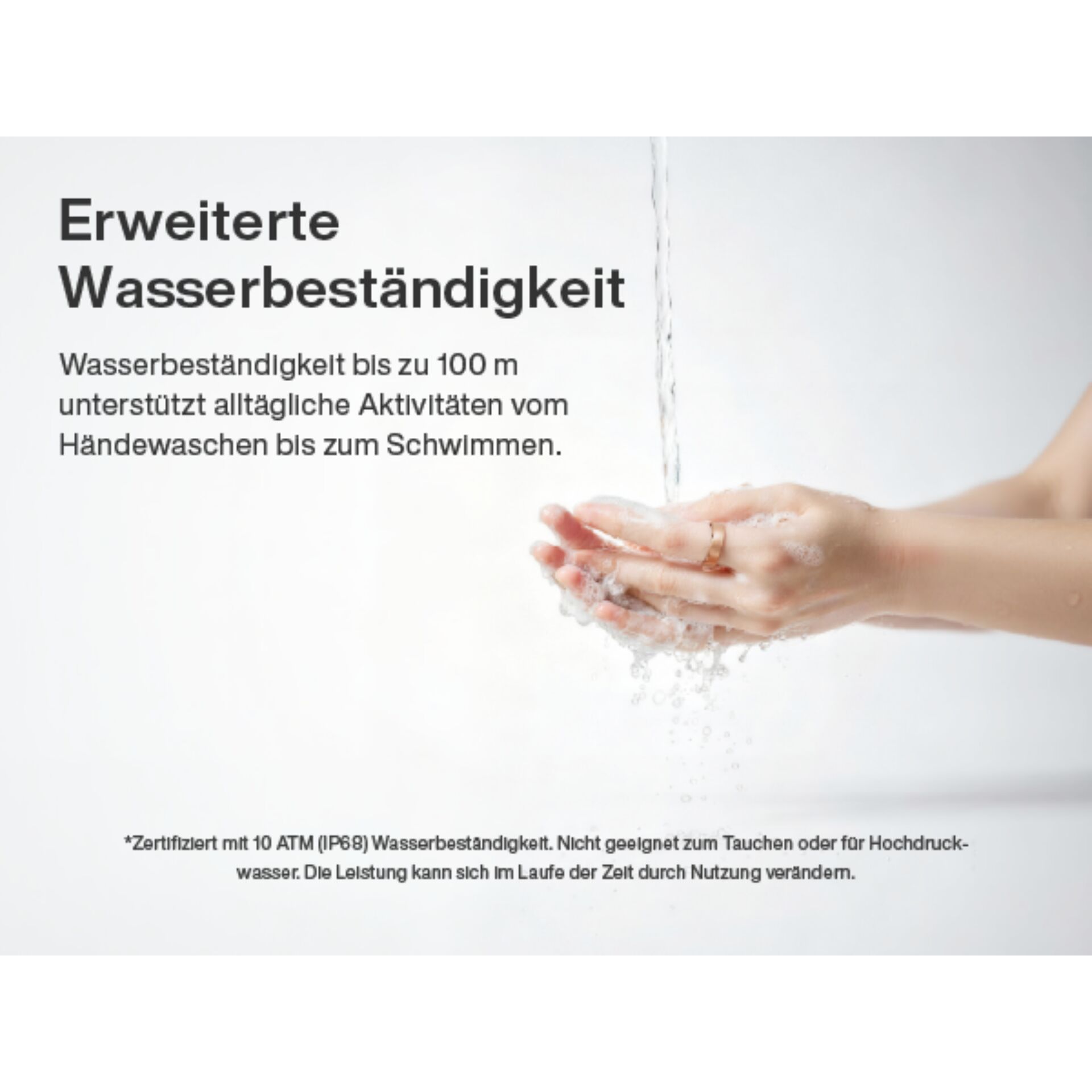 Wasserbeständigkeit, Händewaschen, Schwimmen, Handwäsche, Zertifiziert