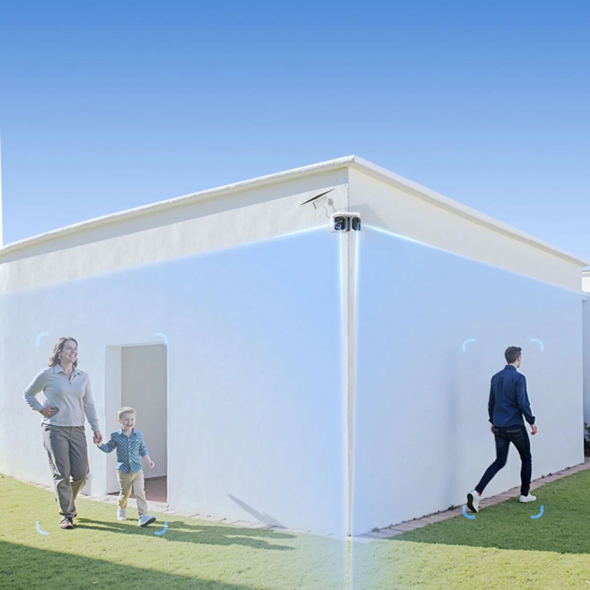 Smartkamera, Sicherheitskamera, Hausfassade, Überwachung, Außenkamera