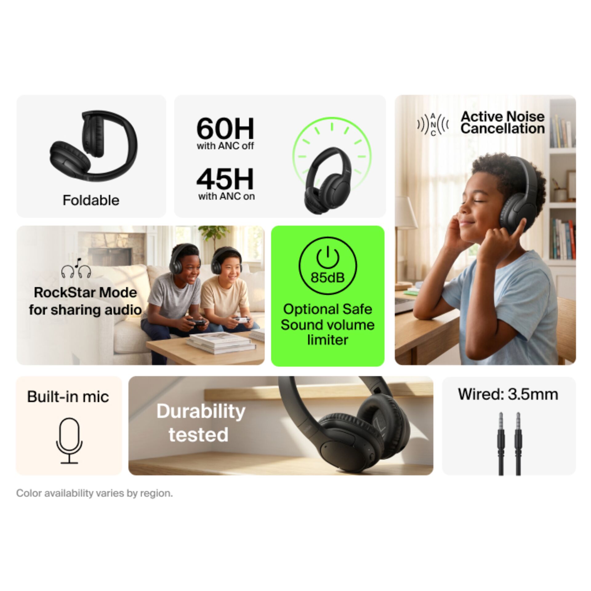 Kopfhörer, Over-Ear, Faltbar, 3,5 mm Kabel, Integriertes Mikrofon