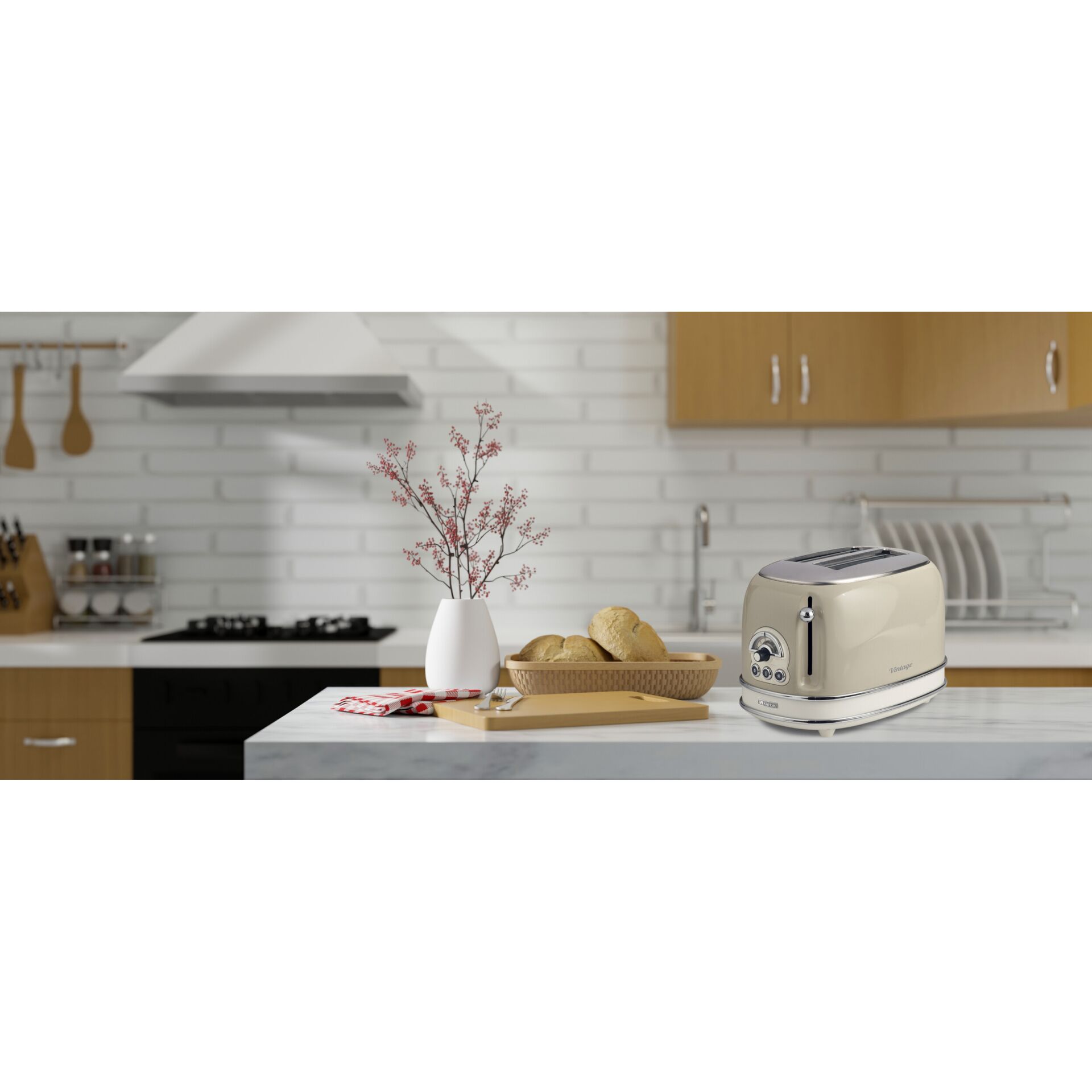 Toaster, Küche, Brotscheiben, Elektrisch, Beige