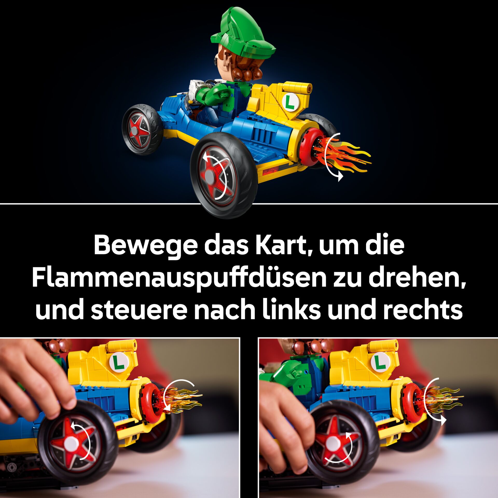 LEGO, Käfer-Kart, Rennwagen, Flammenauspuff, L-Kennzeichen