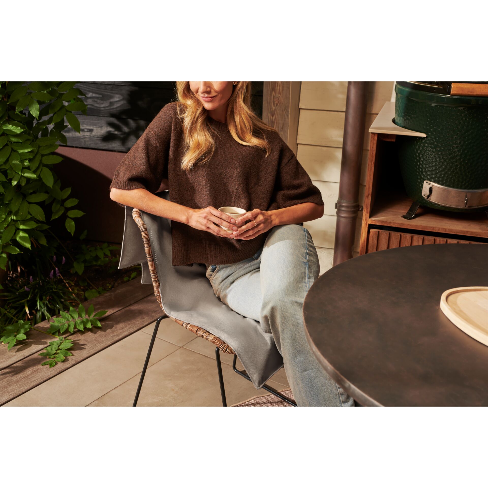 Pullover, Strickpullover, Braun, kurzärmelig, Jeans