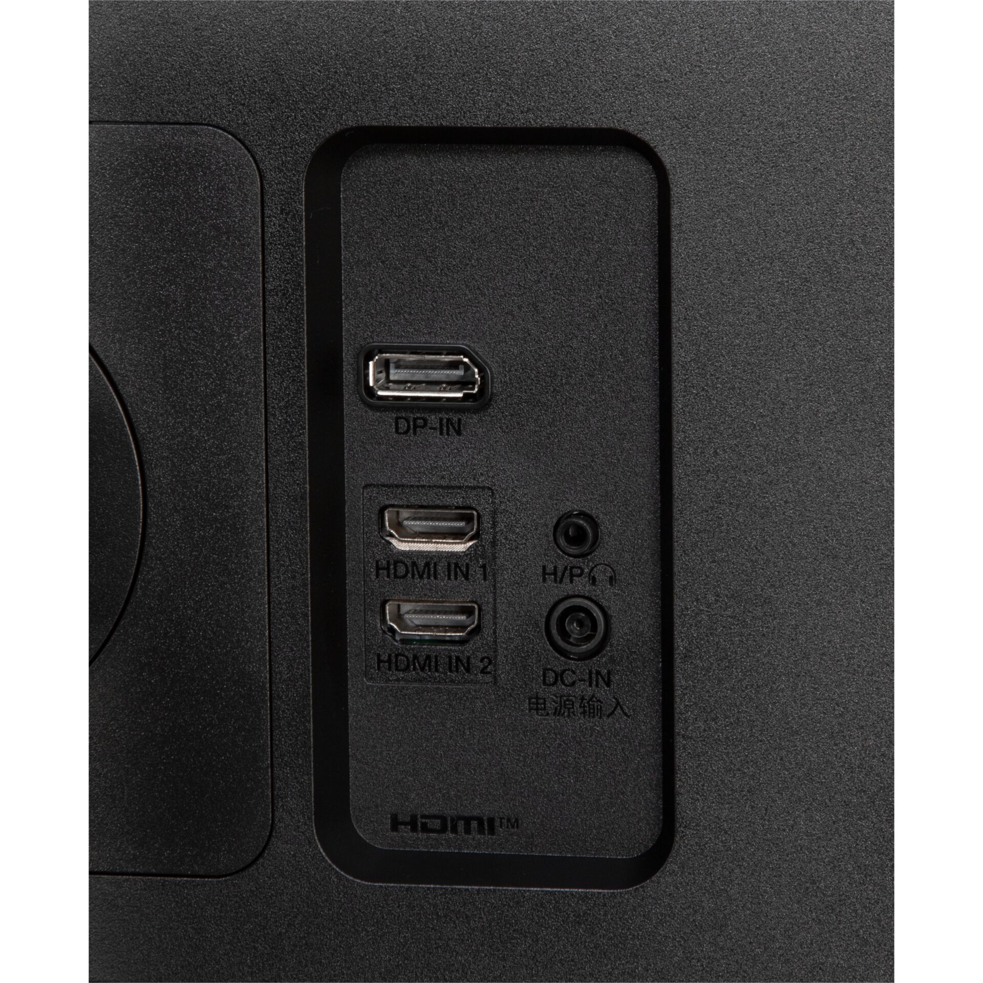 HDMI In, Display Ports, DC IN, Audio Anschlüsse, Stromversorgung Eingangs