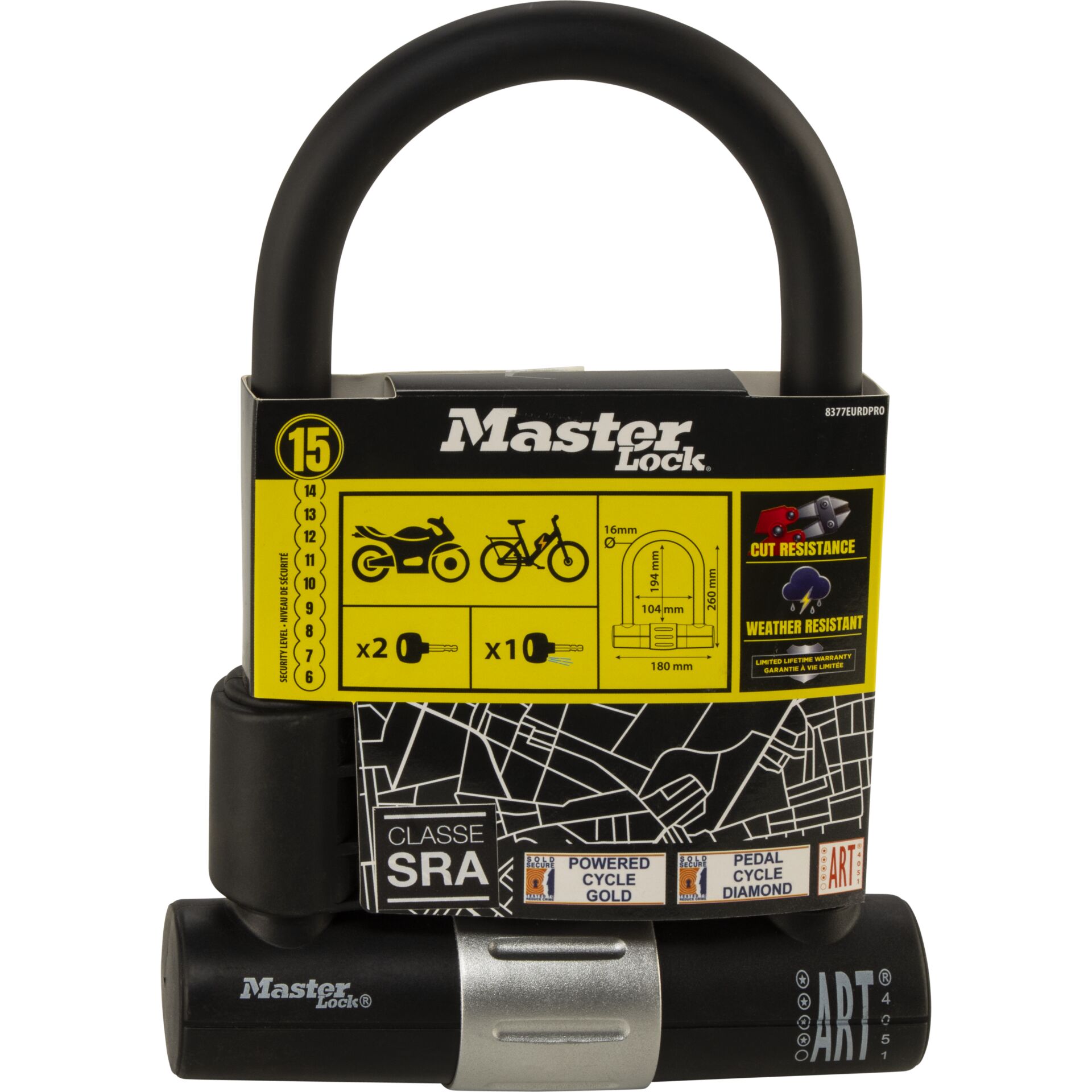 Master Lock High Security U Lock  Bügelschloss 8377EURDPRO