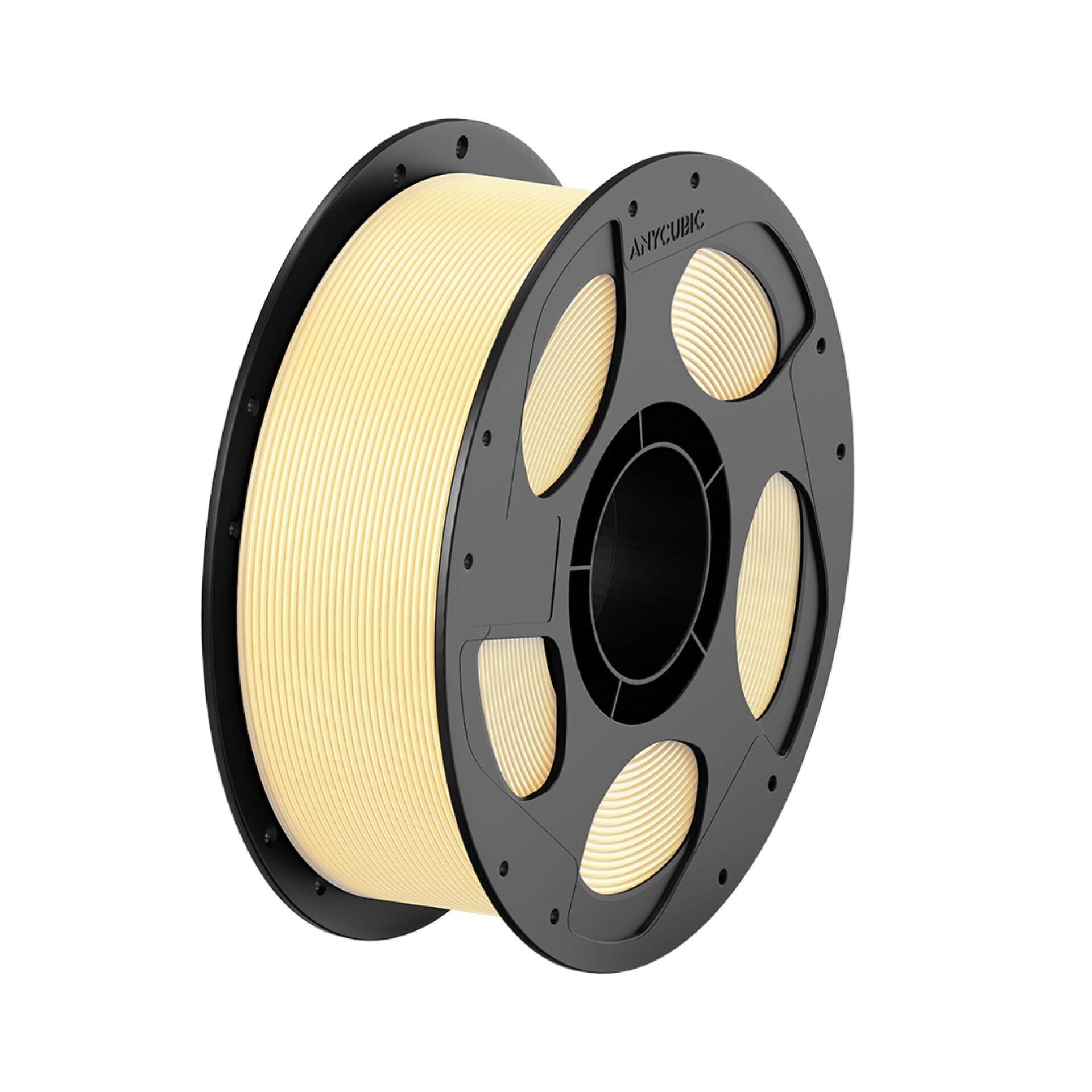 3D-Druck Filament, PLA Filament, Beige Filament, Spule, Rillenführung