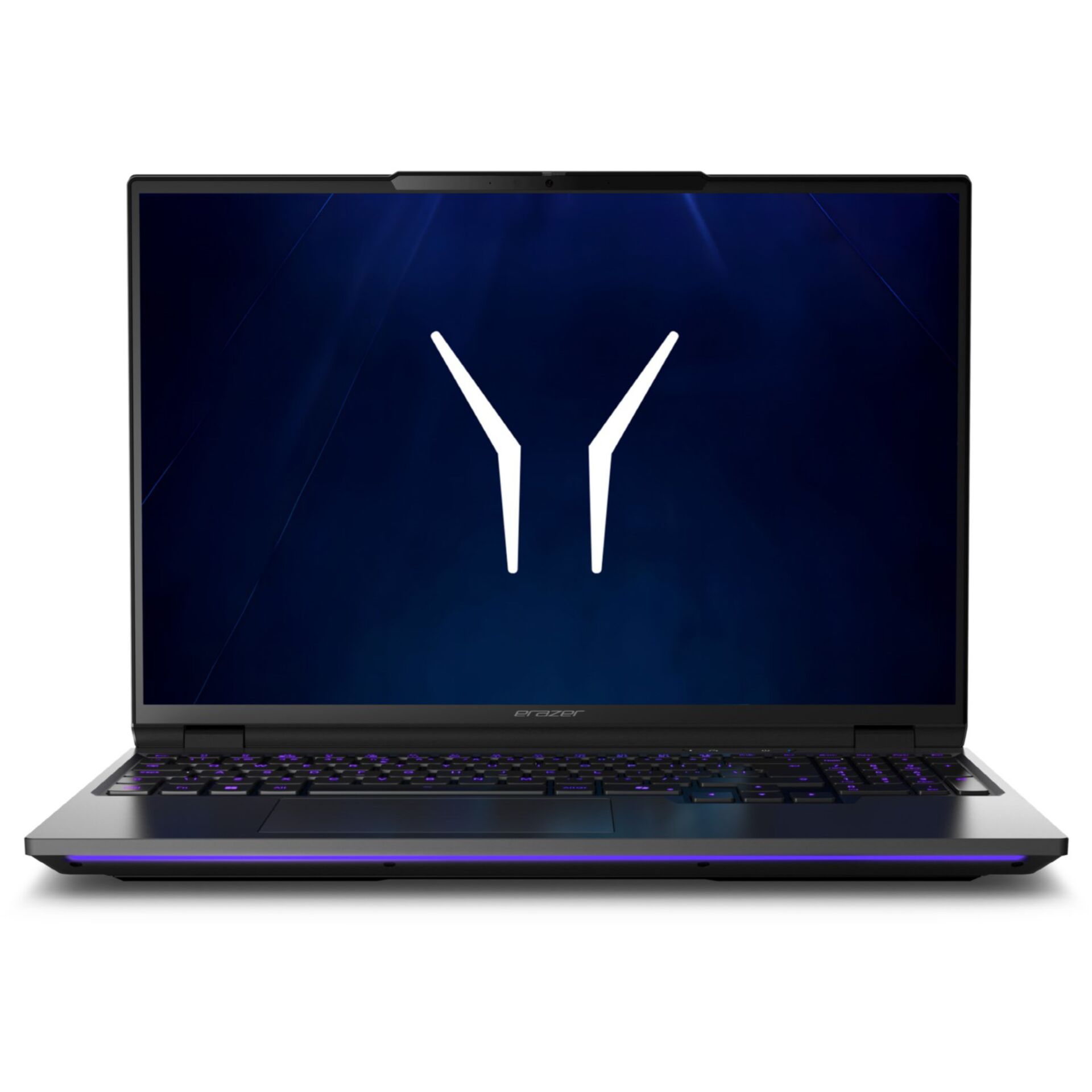 Gaming-Laptop, schwarzes Gehäuse, RGB-Tastatur, großes Display