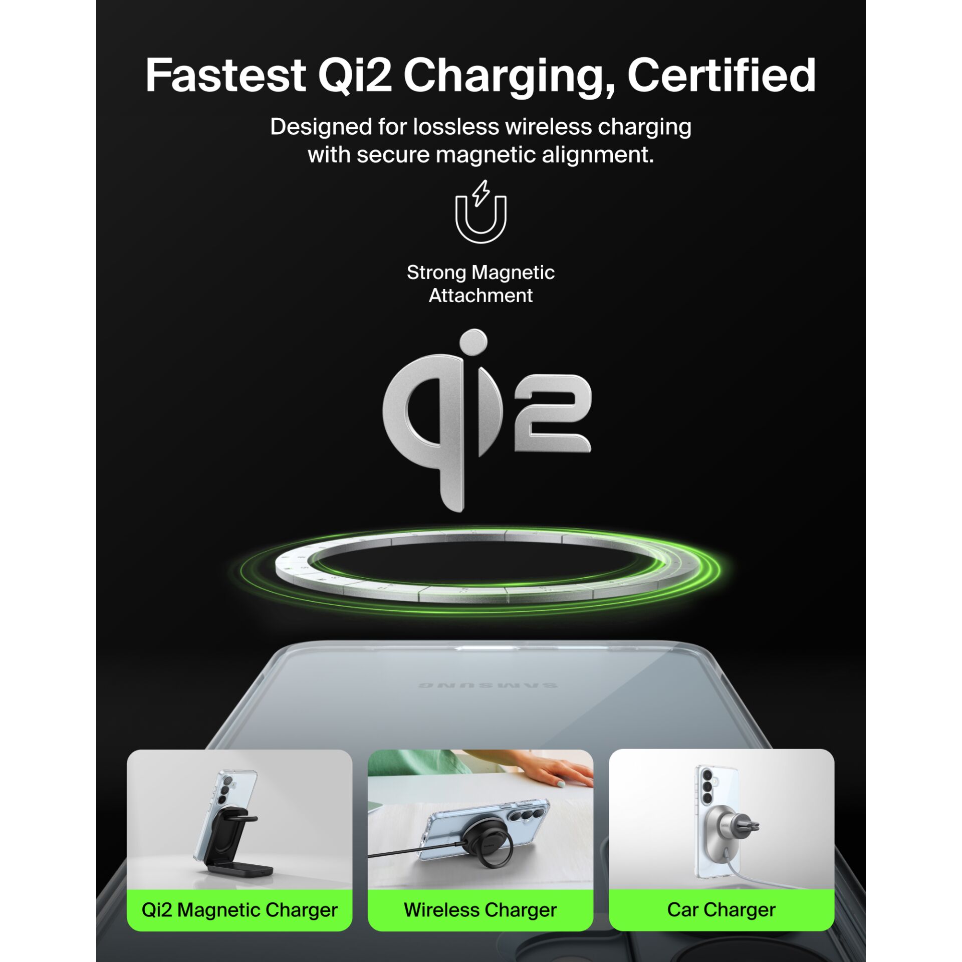 Qi2 Charger, Magnetic Charger, Wireless Charger, Car Charger, Phone Stand