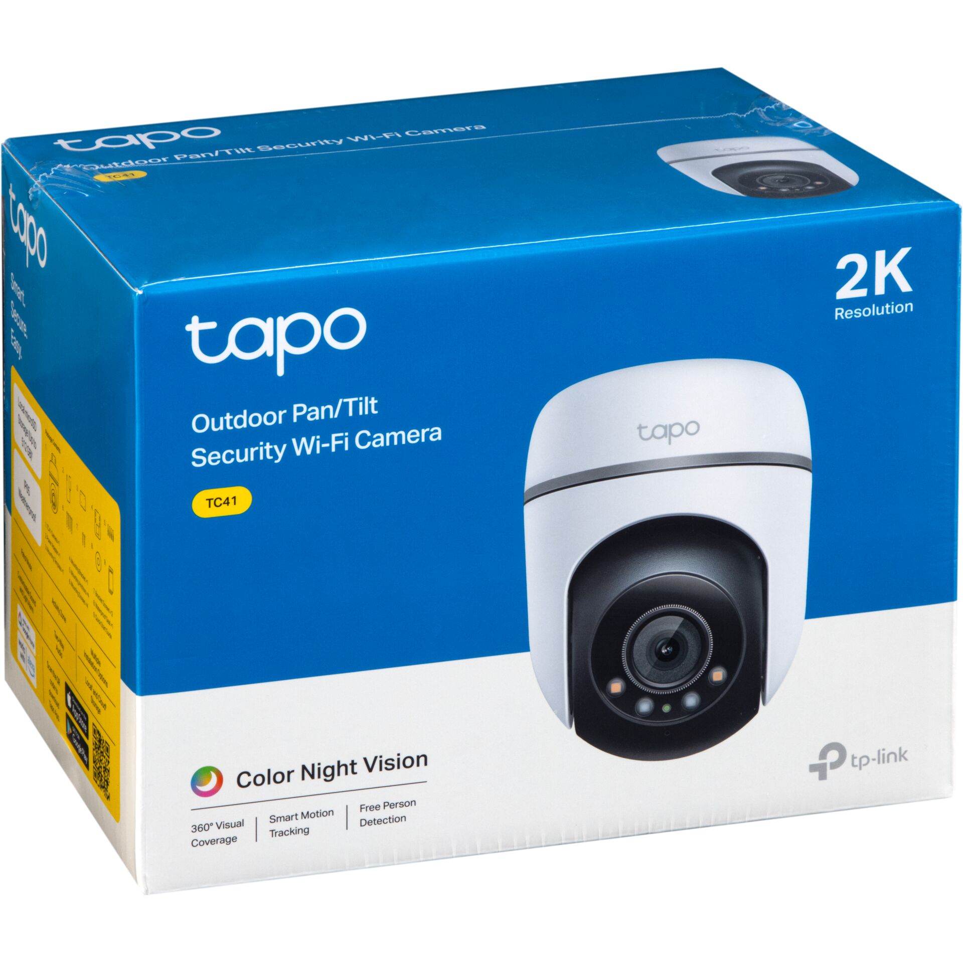 Outdoor-Kamera, Wi-Fi-Kamera, 2K-Auflösung, Color Night Vision, Sicherheitskamera