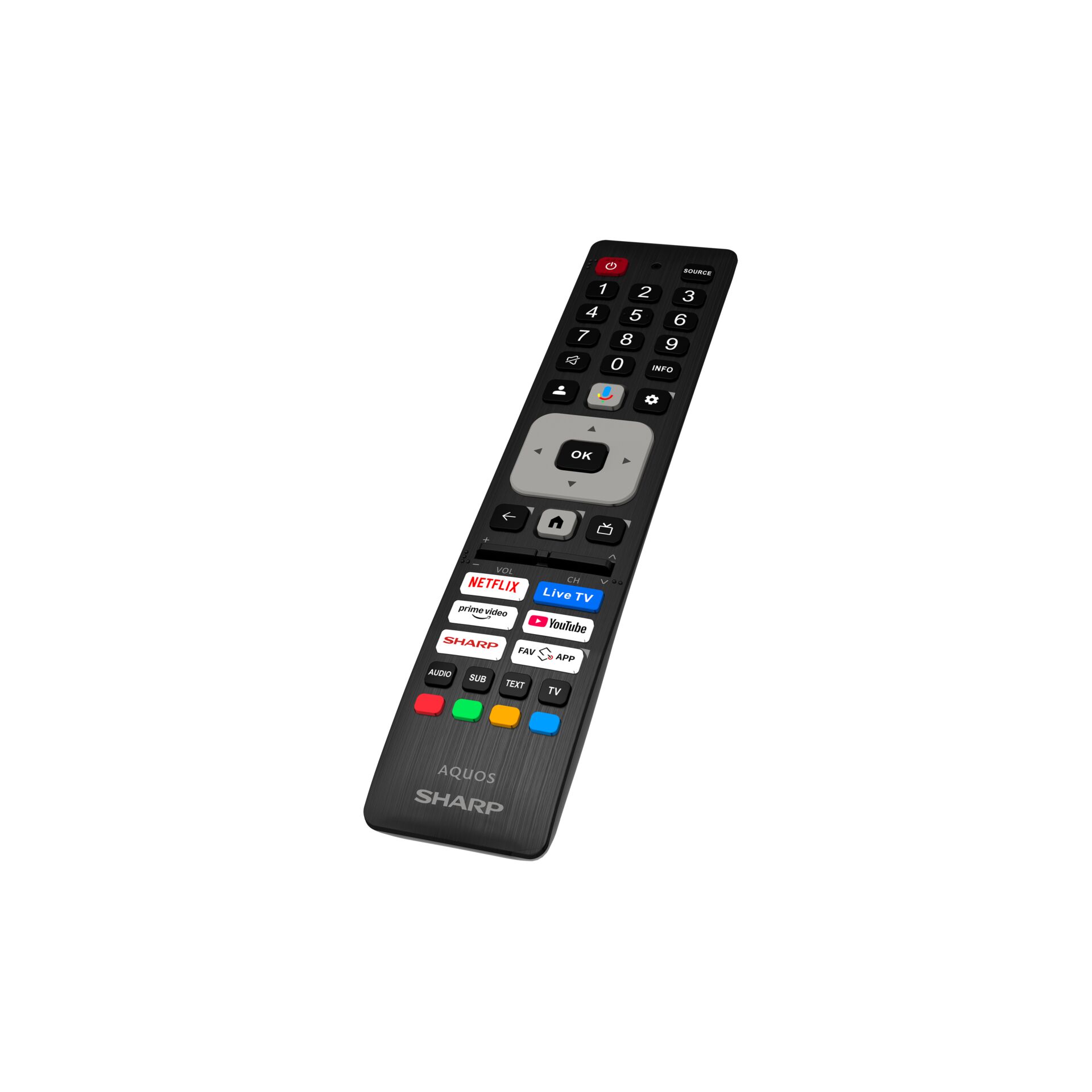 Fernbedienung, TV-Fernbedienung, Infrarot, Schwarz, AQUOS SHARP