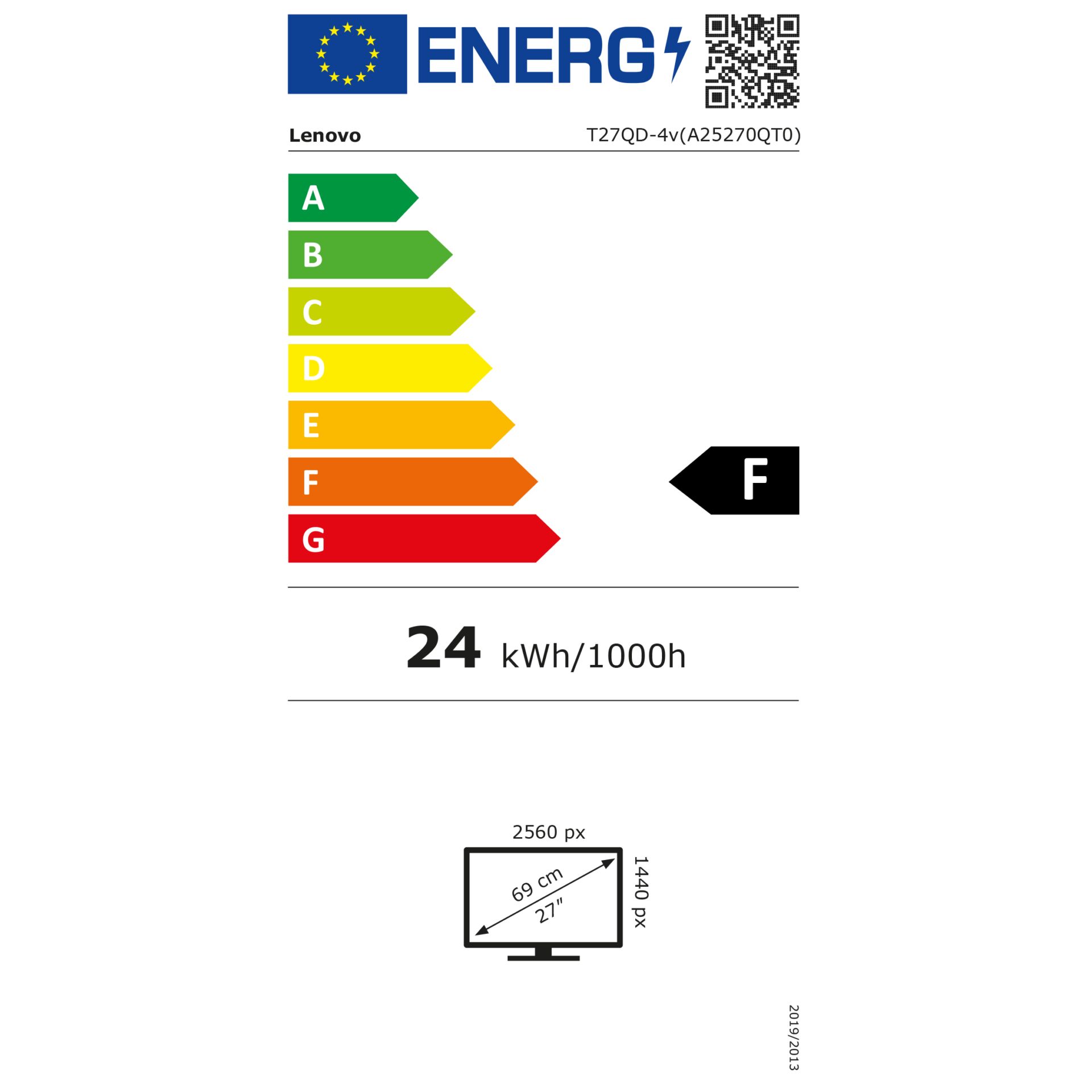 Lenovo ThinkVision T27qd-4v – Energieeffizienzklasse F