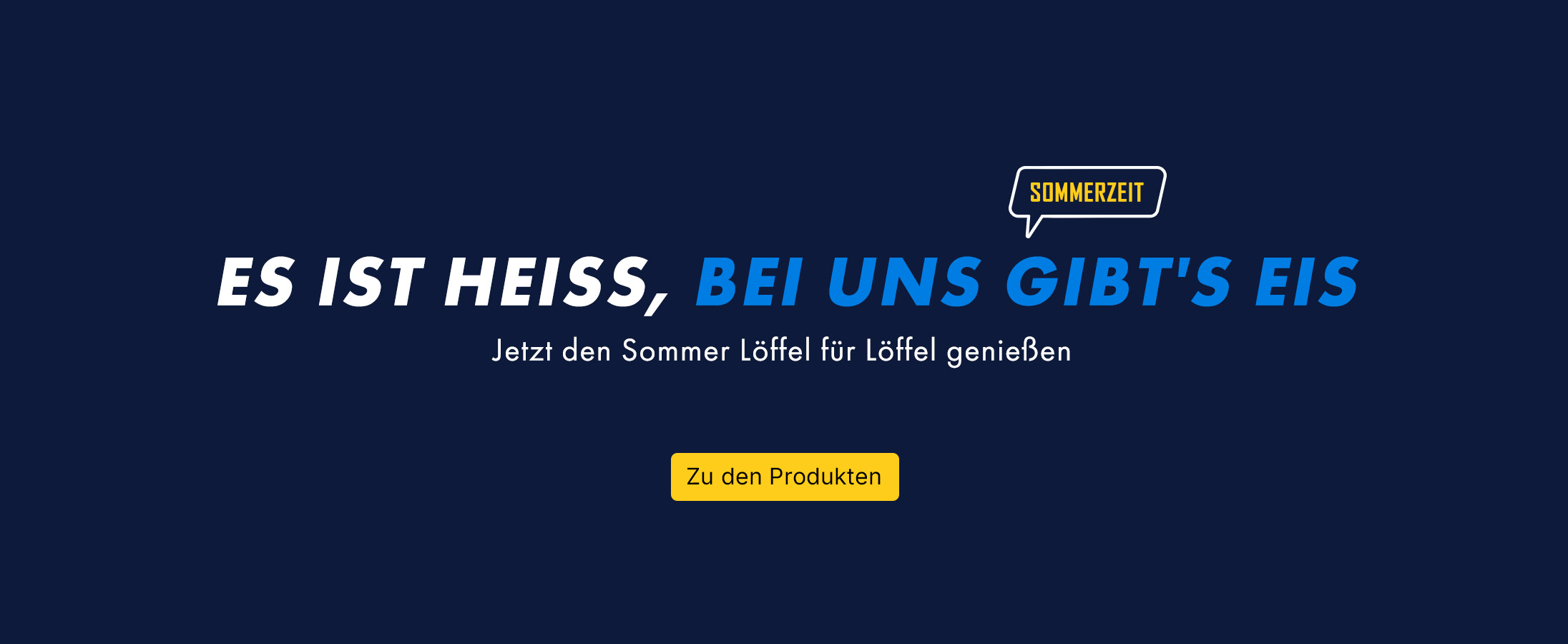 Sommerzeit, Eis, Löffel, Werbebanner, Textbanner
