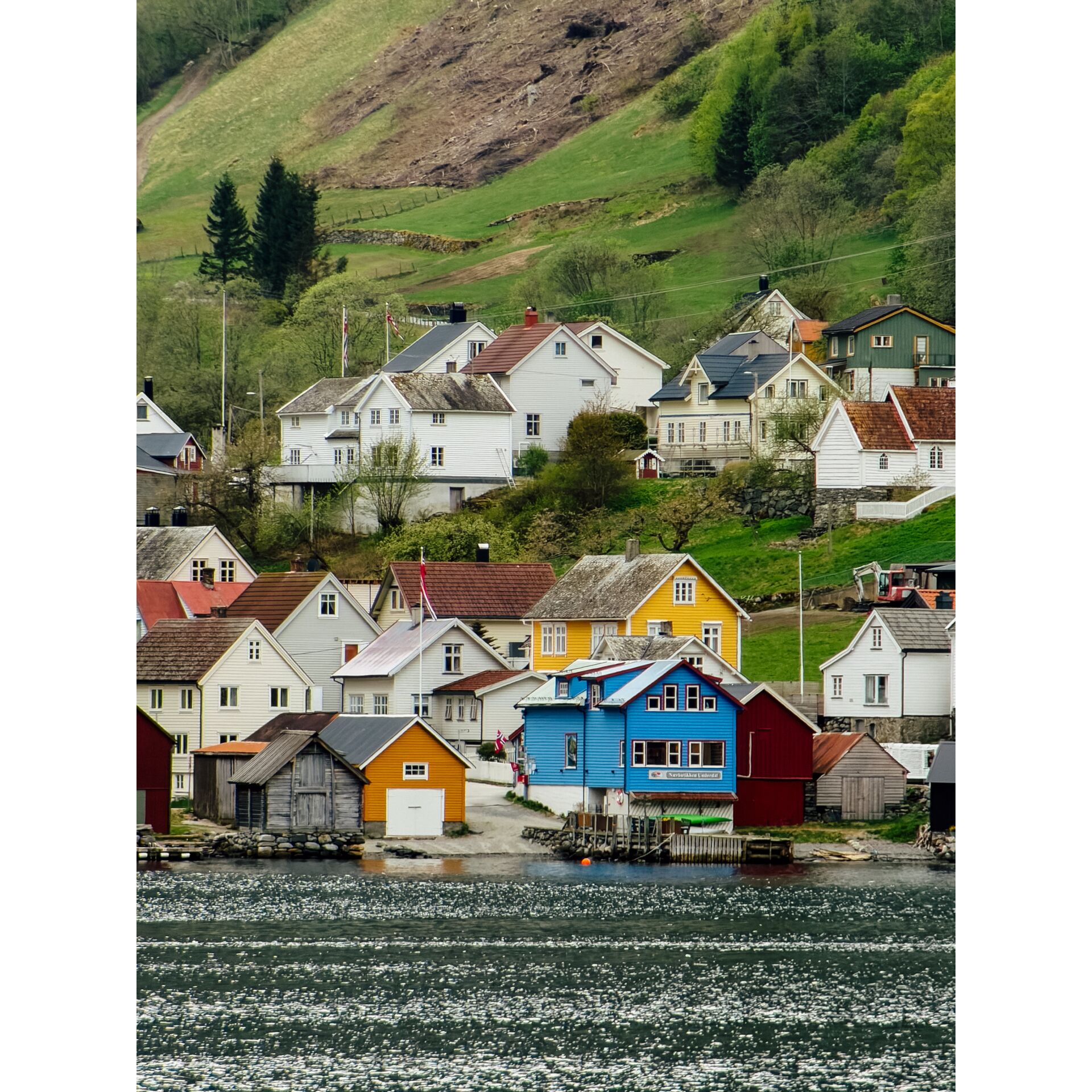 häuser, bunte häuser, küste, hafen, meer