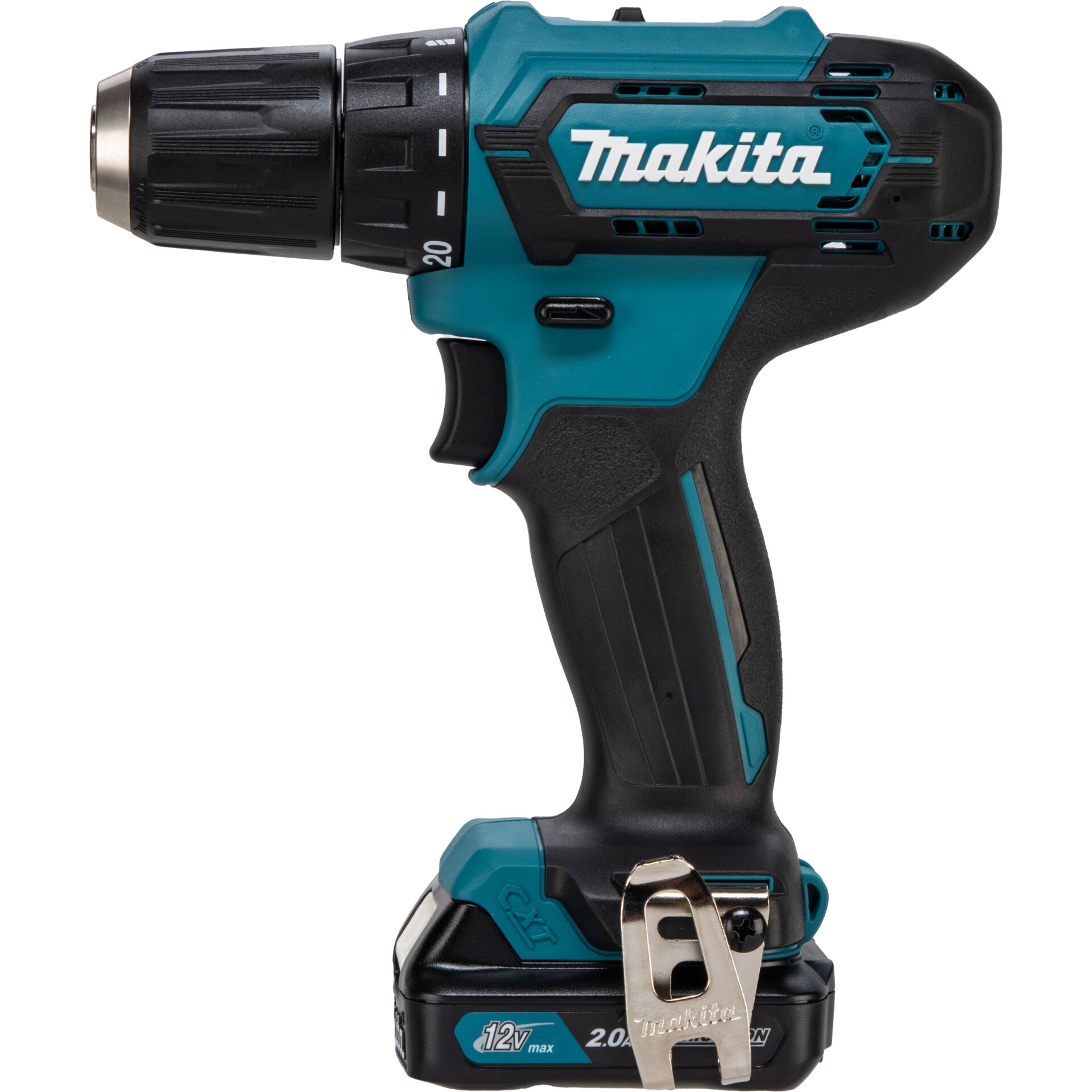 Akku-Bohrmaschine, Schlagschrauber, Bohrfutter 13mm, 12V Akku, Teal Schwarz