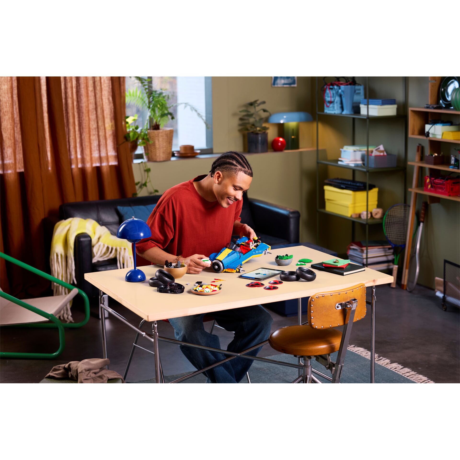 lego, bausteine,  Spielzeugauto, Arbeitsplatz, Spieltisch