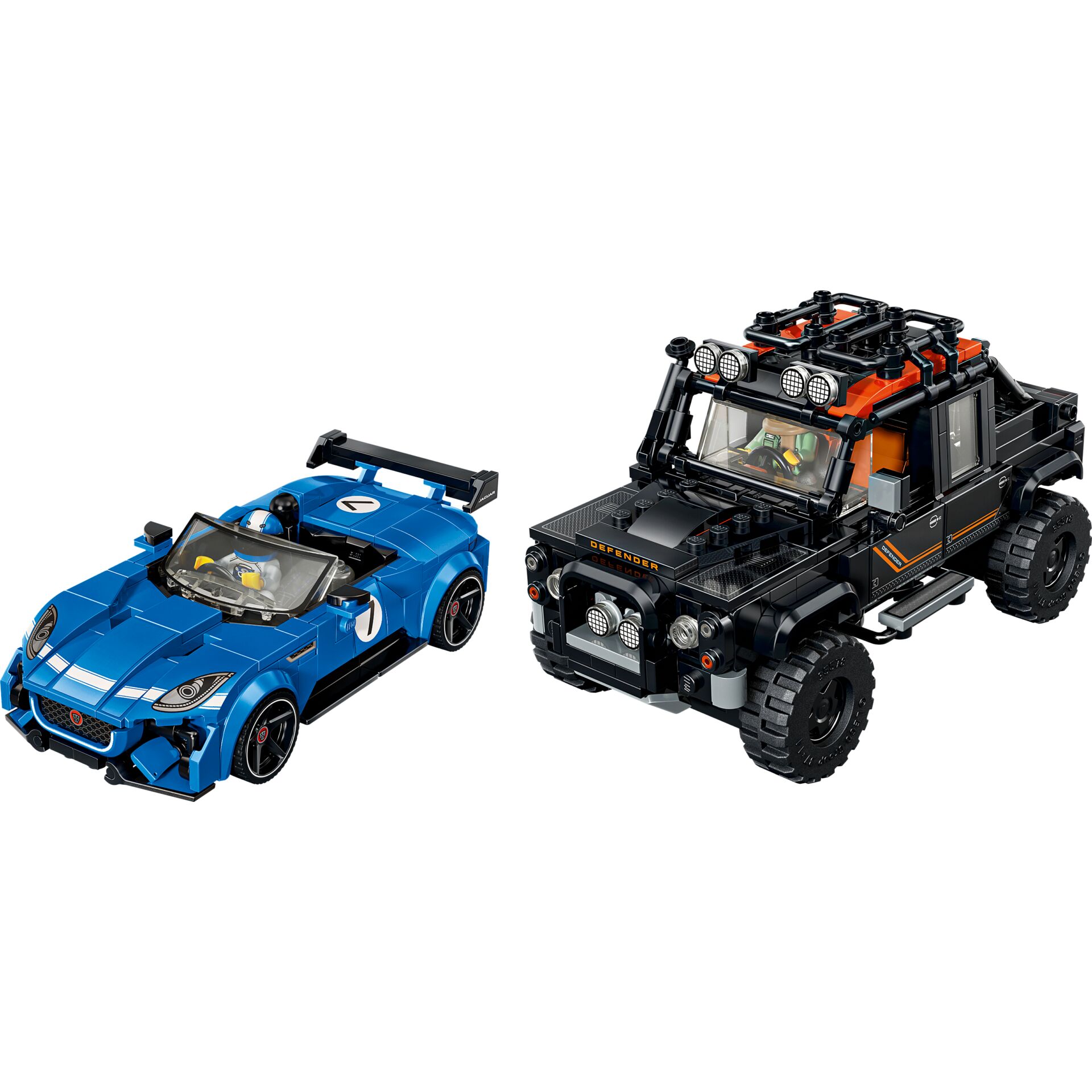 LEGO Rennwagen, Sportwagen, Grau/Blau, Offroad-Truck, Modellbaustein