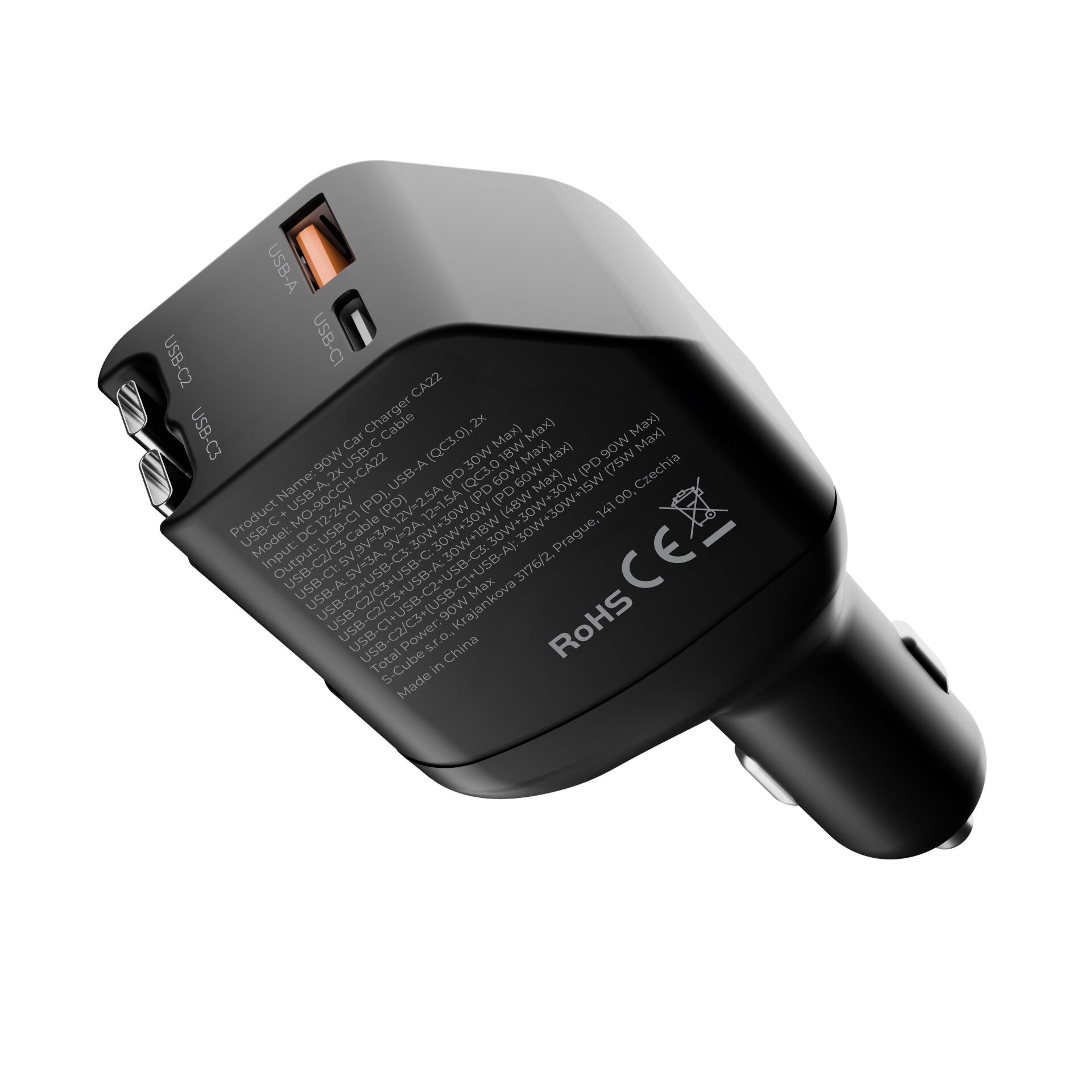 Car charger, USB-A-Port, USB-C-Port, Wandstecker, RoHS