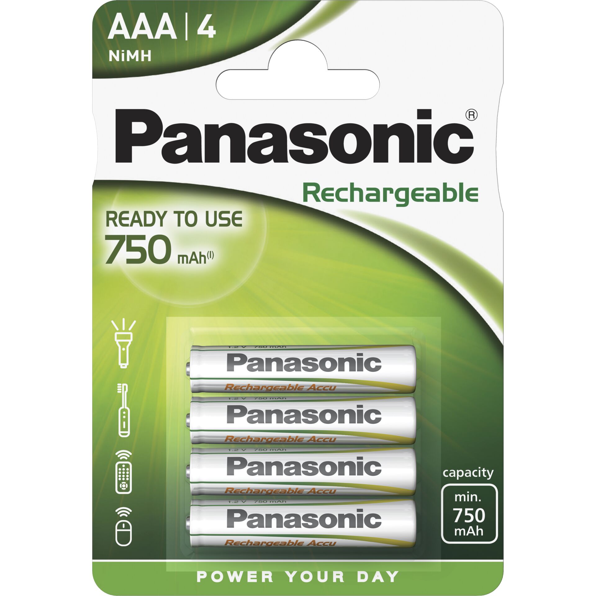 1x4 Panasonic Akku NiMH Micro  AAA 750 mAh Rechargeable Evolta