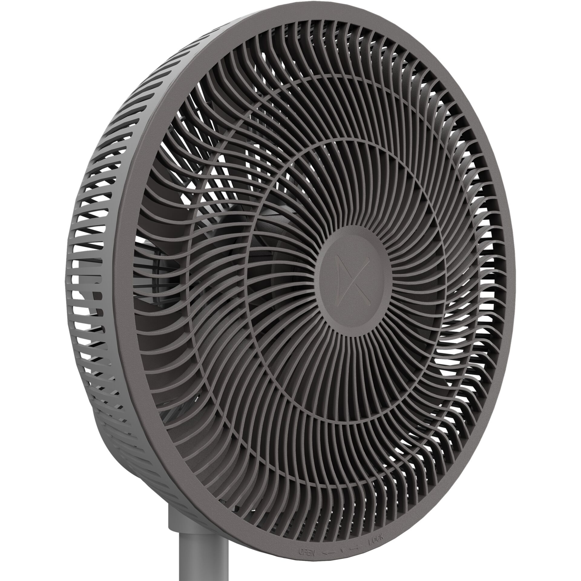 ventilator, tischventilator, runder ventilator, grau, sensor?