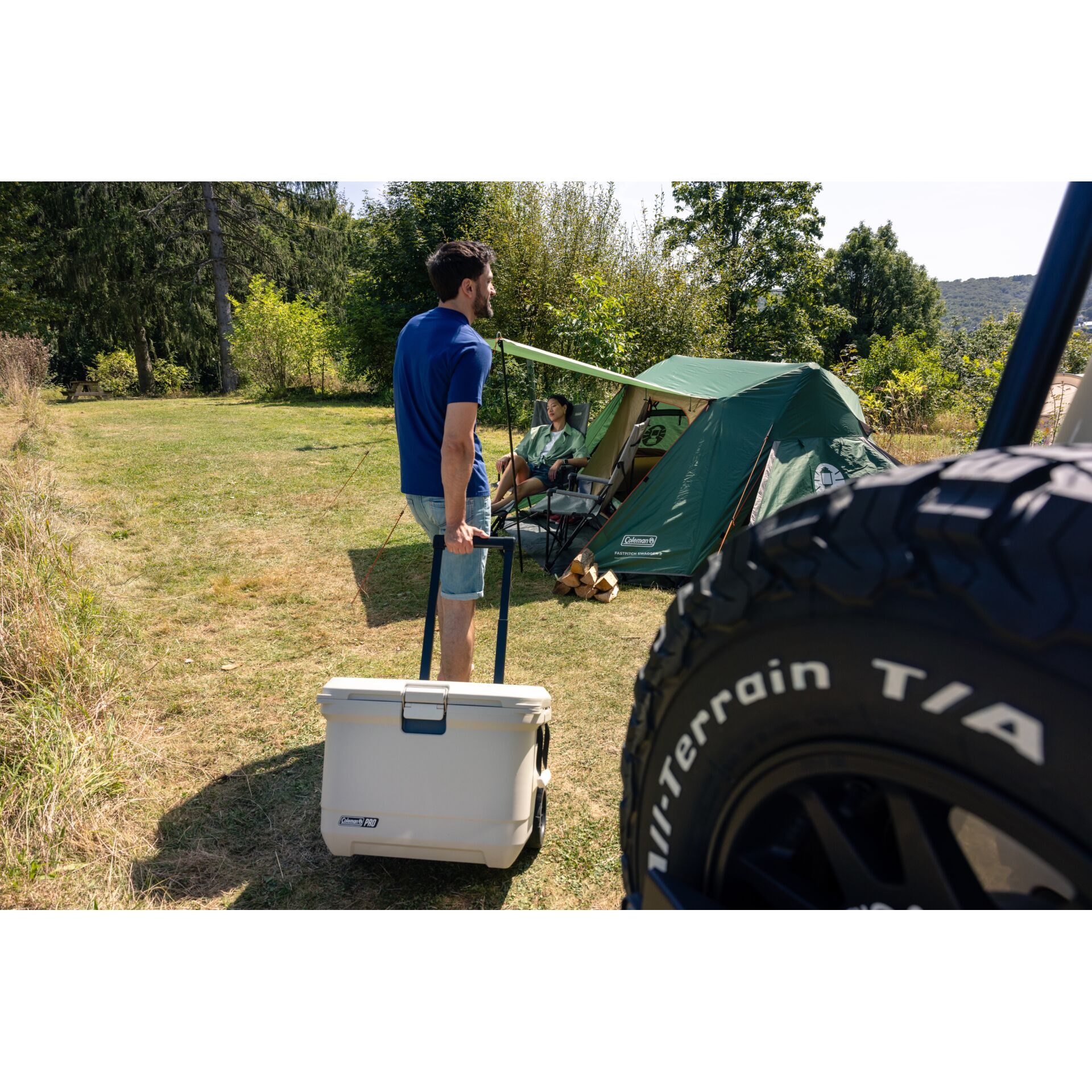 Tierheim, Person, Zelt, Gras, Reifen