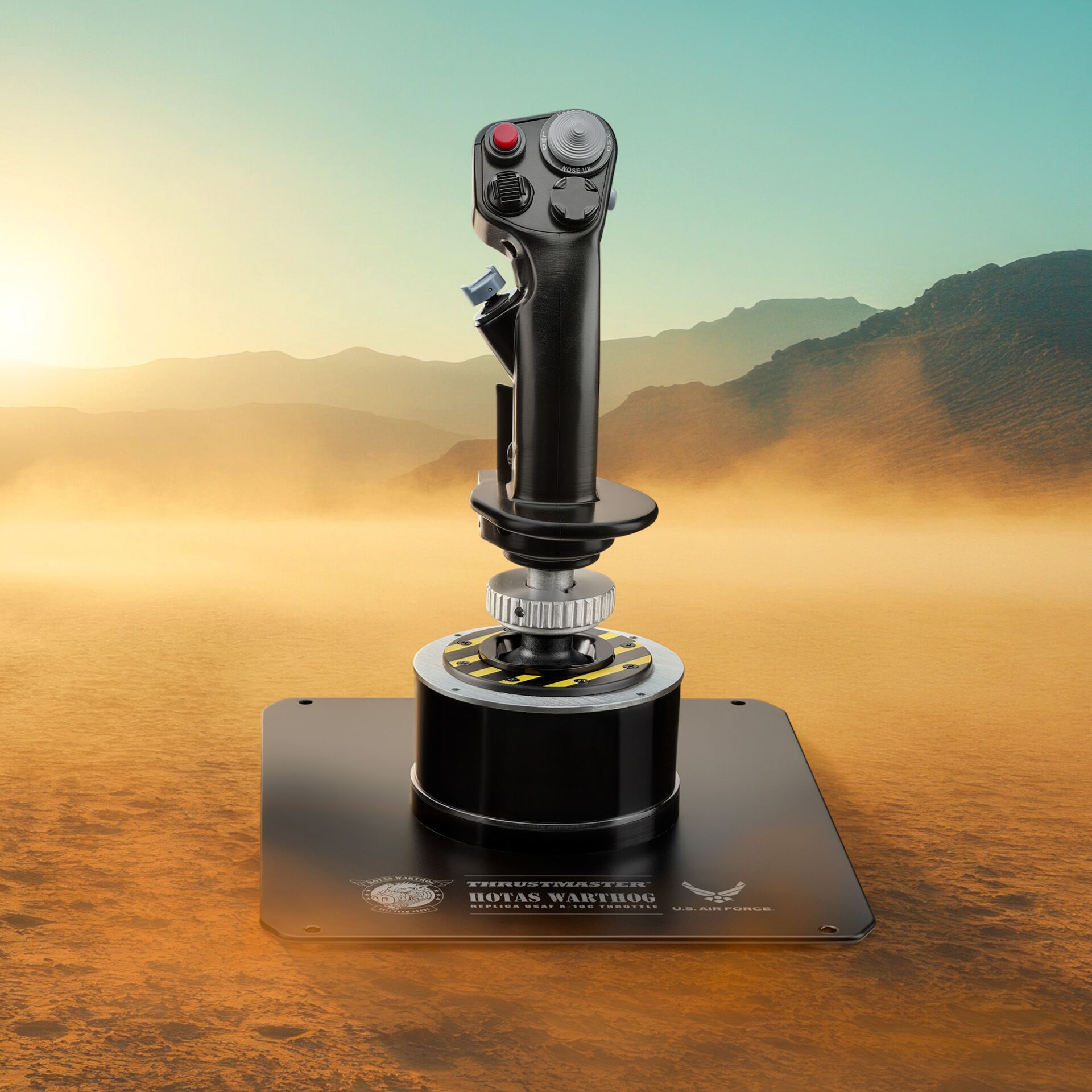 Joystick, Schubhebel, Flugstick, Schwarz, Gimbal-Basis