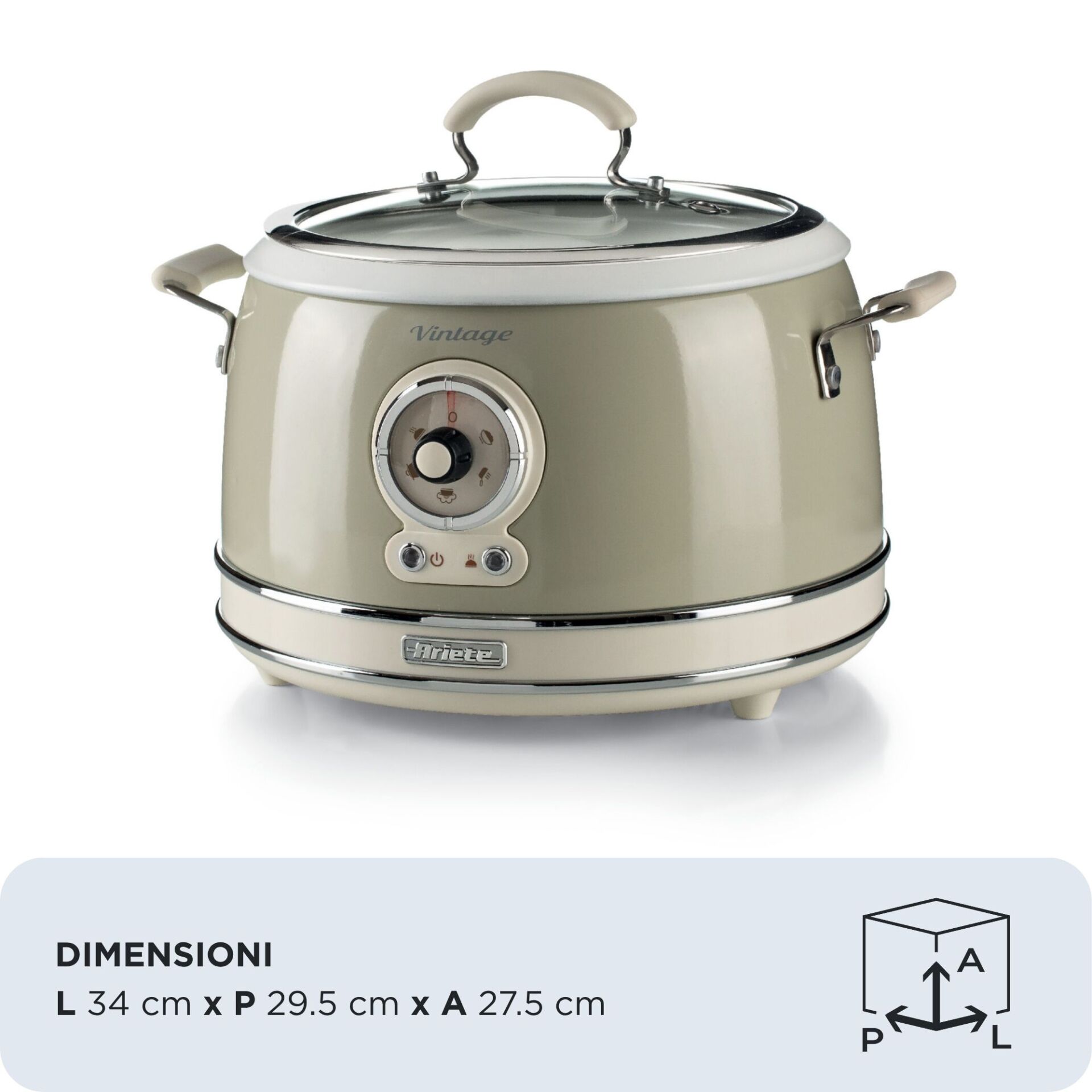 Toaster, Retro, Beige, Glass Lid, Dial control