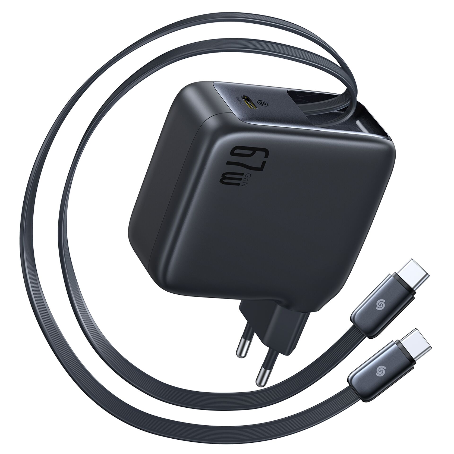 Baseus EnerCore CJ21 Charger  Retractable 3C 67W EU Black