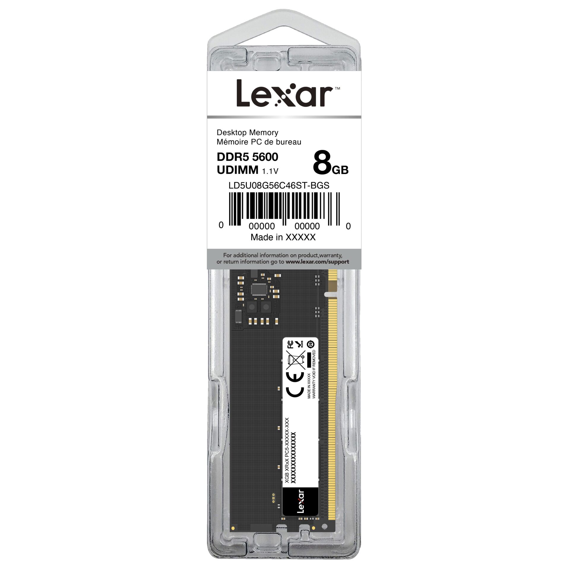 RAM, DDR5, 8GB, UDIMM, Einzelrankig