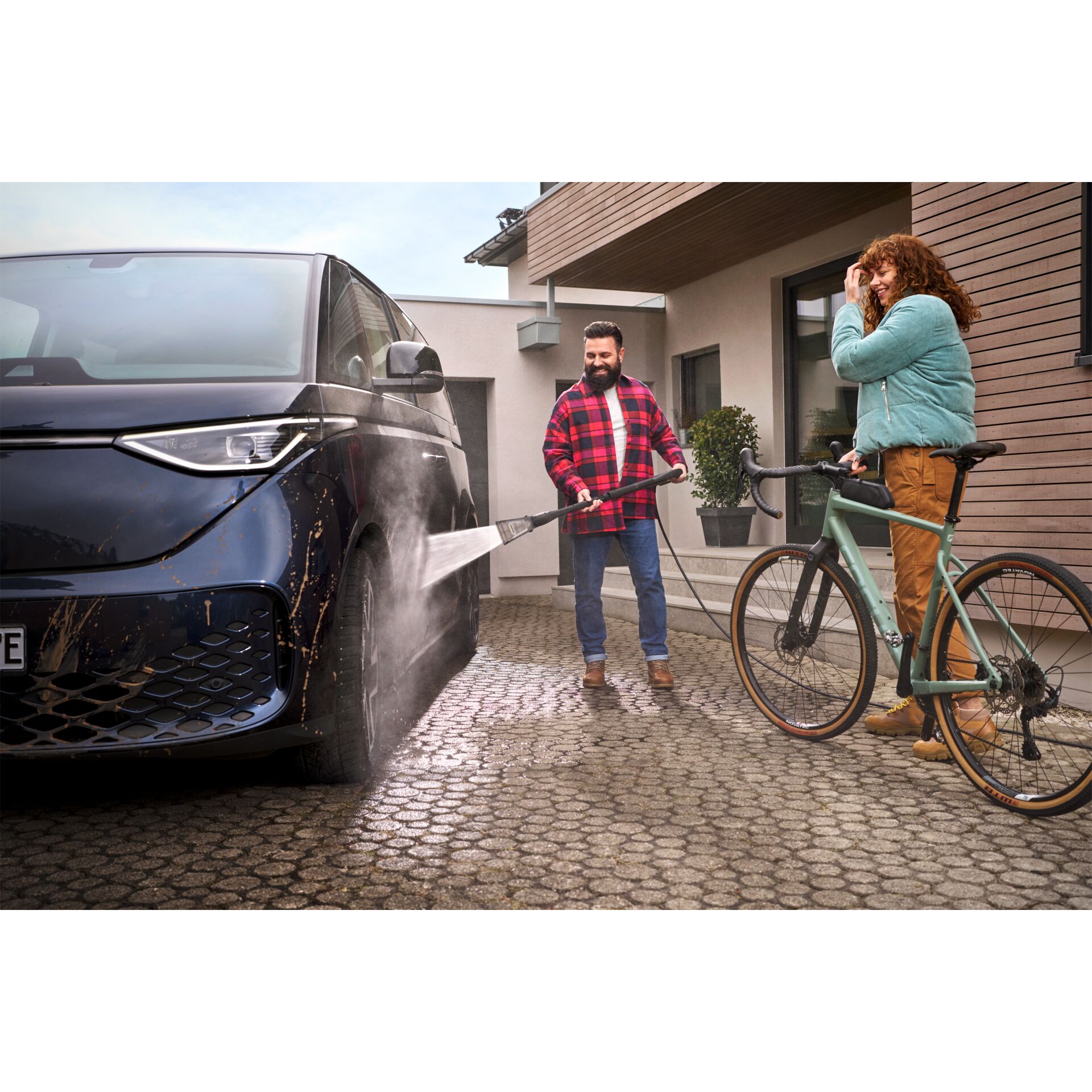 Person, Fahrrad, Autowaschanlage, Erwachsener, Mann