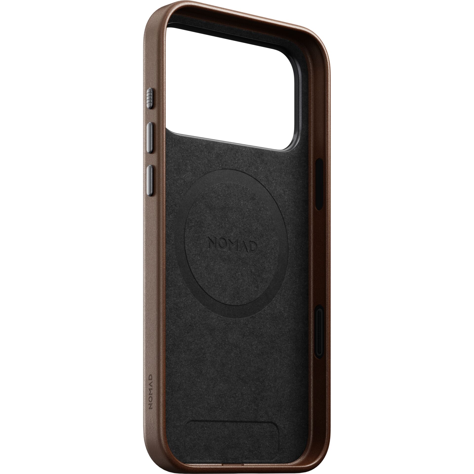 Phone case, Wireless charger, Magnetic mount, Brown, Slim