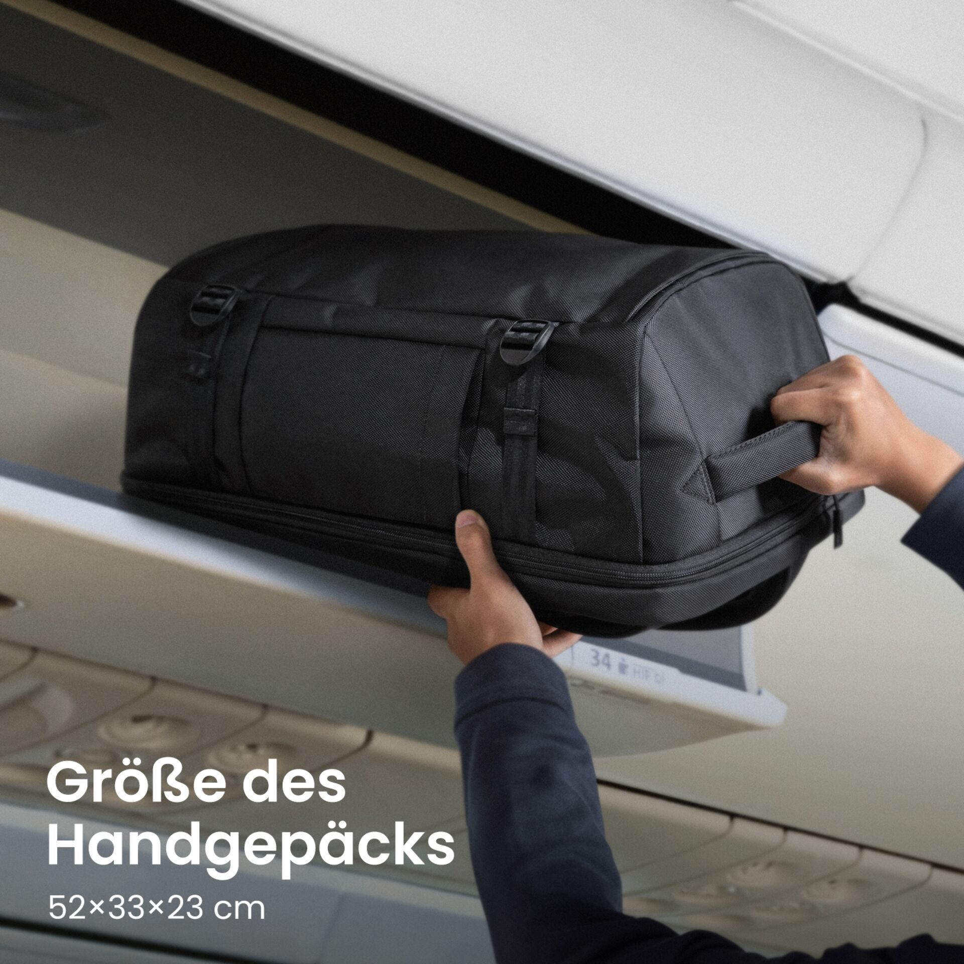 Handgepäck, Reisetasche, Schultertasche, Nylon, Größe 52x33x23 cm