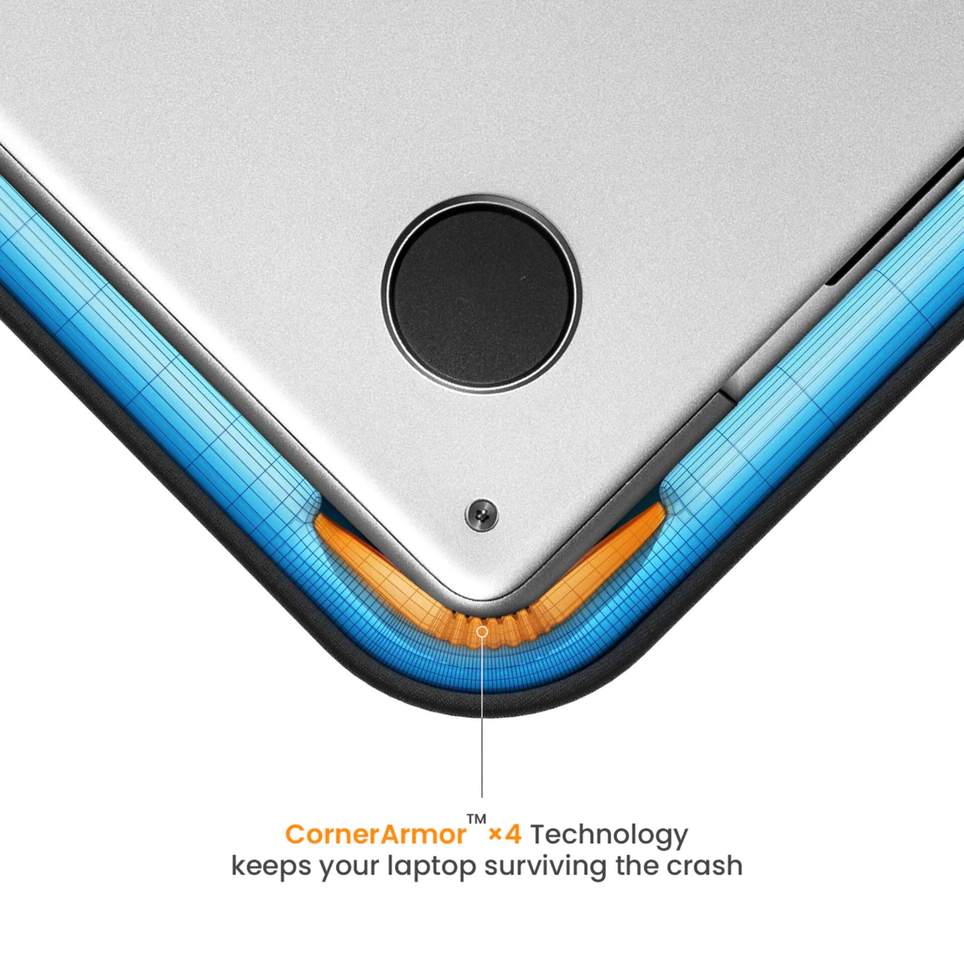 laptop, Eckenschutz, Kantenpolster, orange Padding, Technikschutz