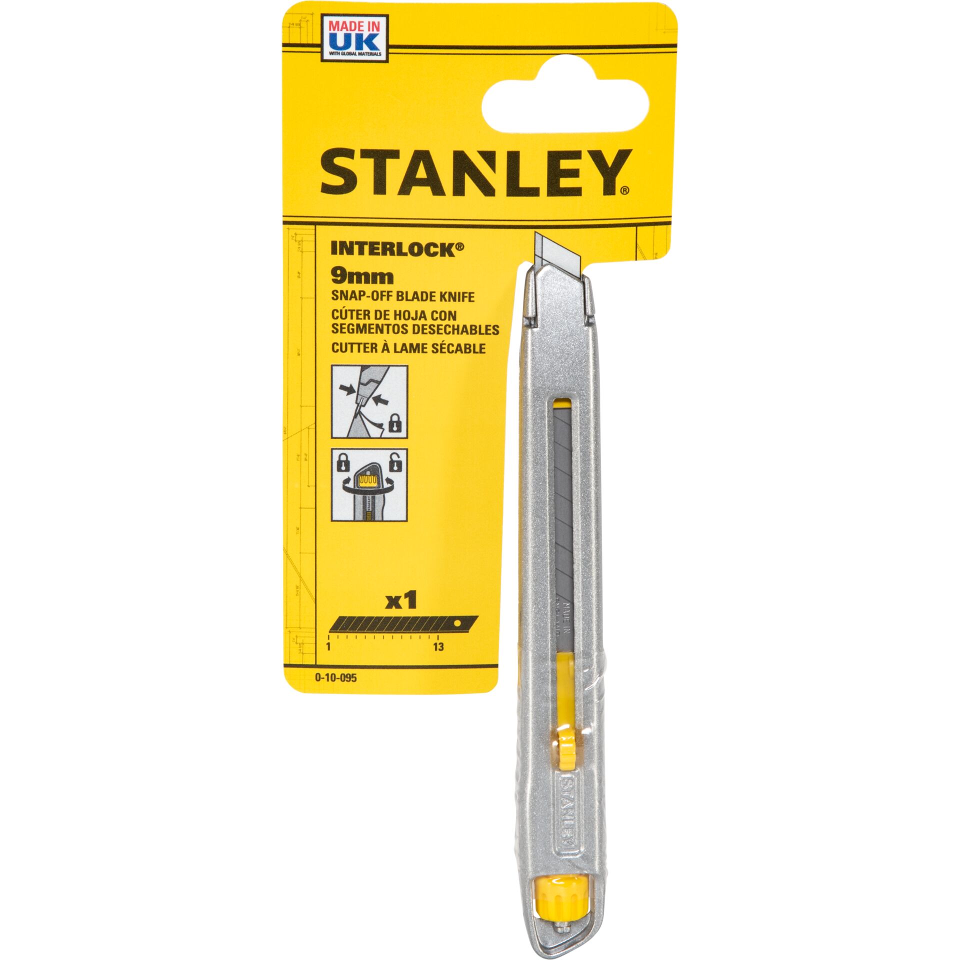 Stanley, Interlock 9mm, Schnellwechsel-Messer, Utiliy-Klinge, Cutter