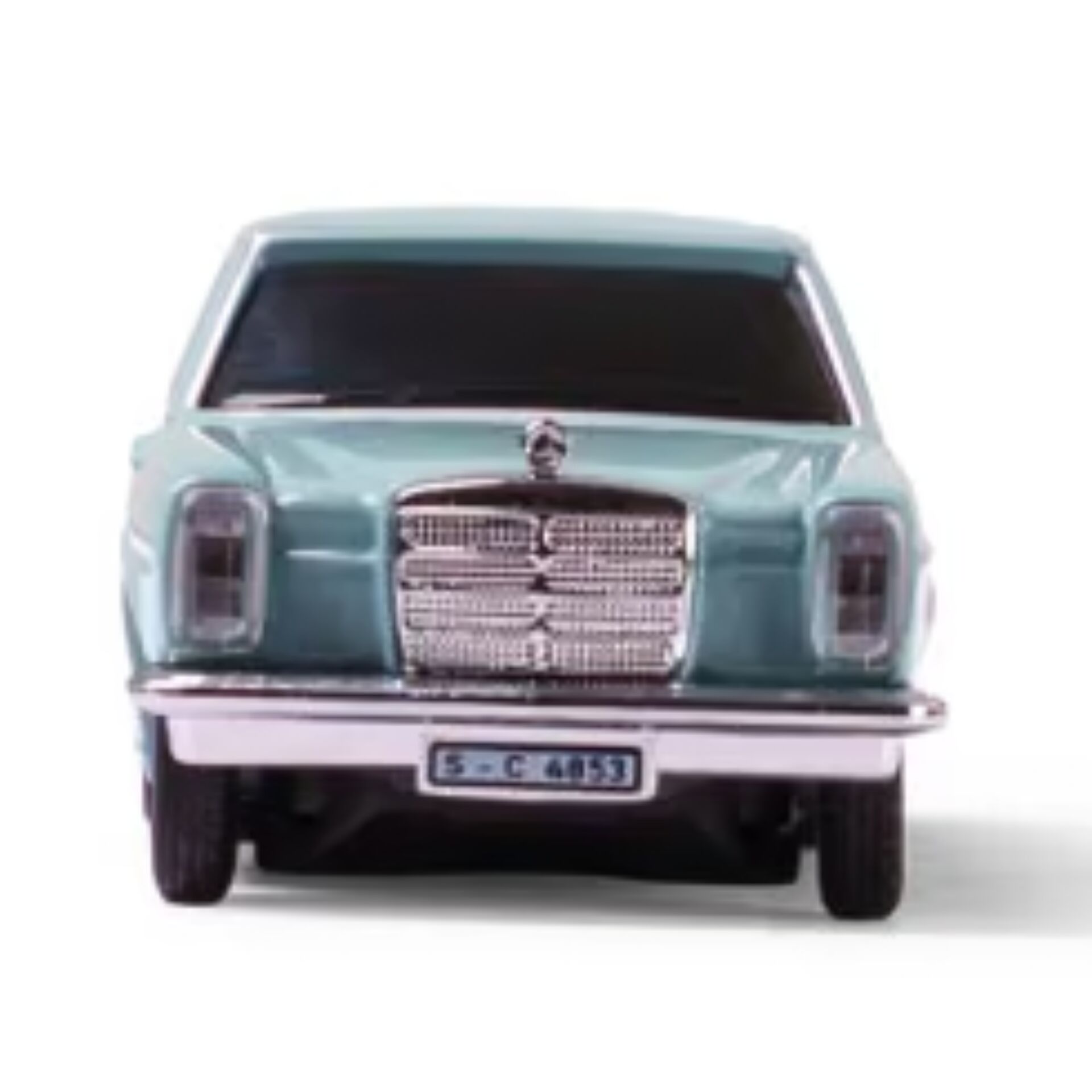 Kleinwagen, Grünblaue Lackierung, Kühlergrill, Chromfront, Frontansicht