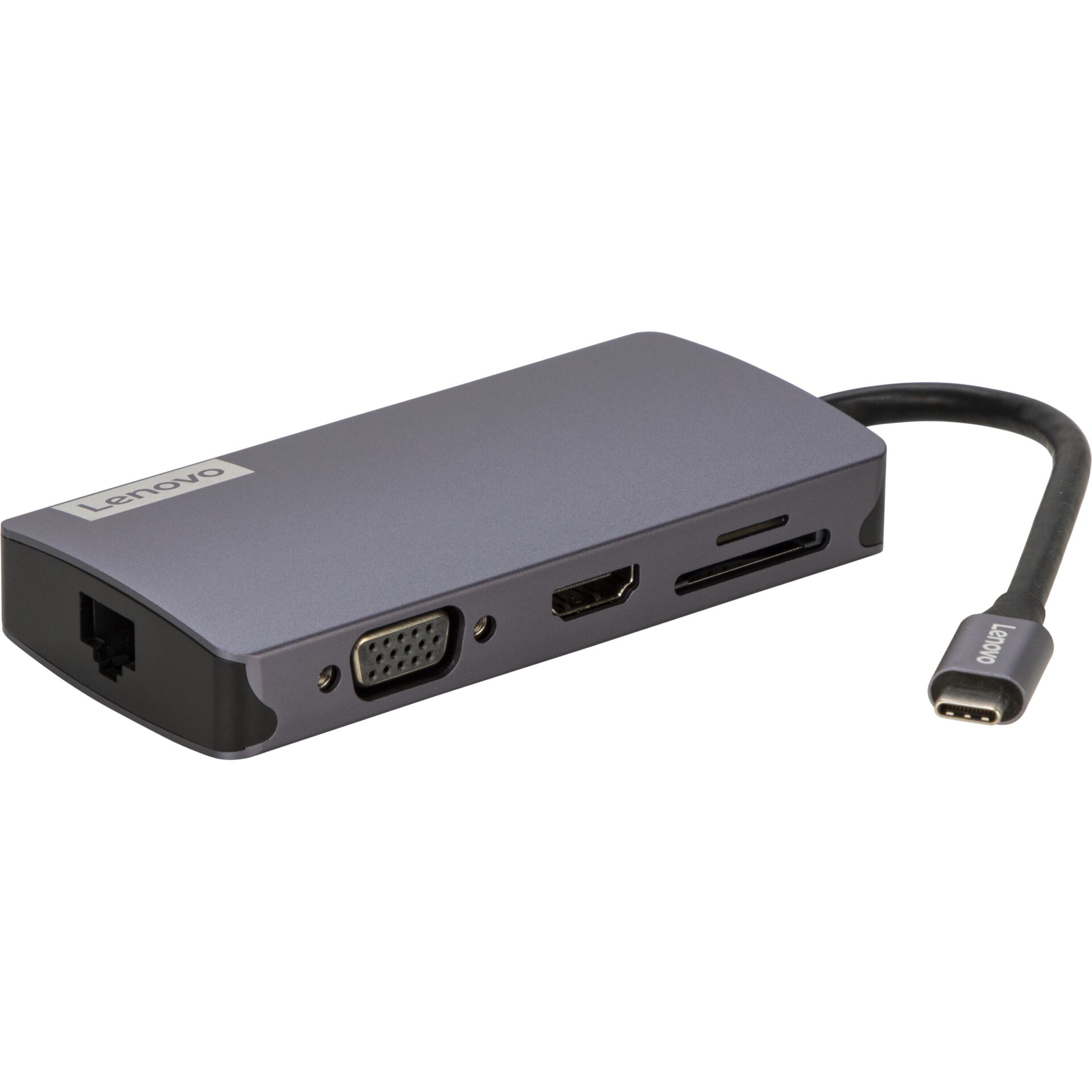 Elektronik, Hardware, Nabe, USB-C zu HDMI Adapter, VGA-Anschluss, HDMI-Anschluss, Ethernet-Eingang, Lenovo Adapter