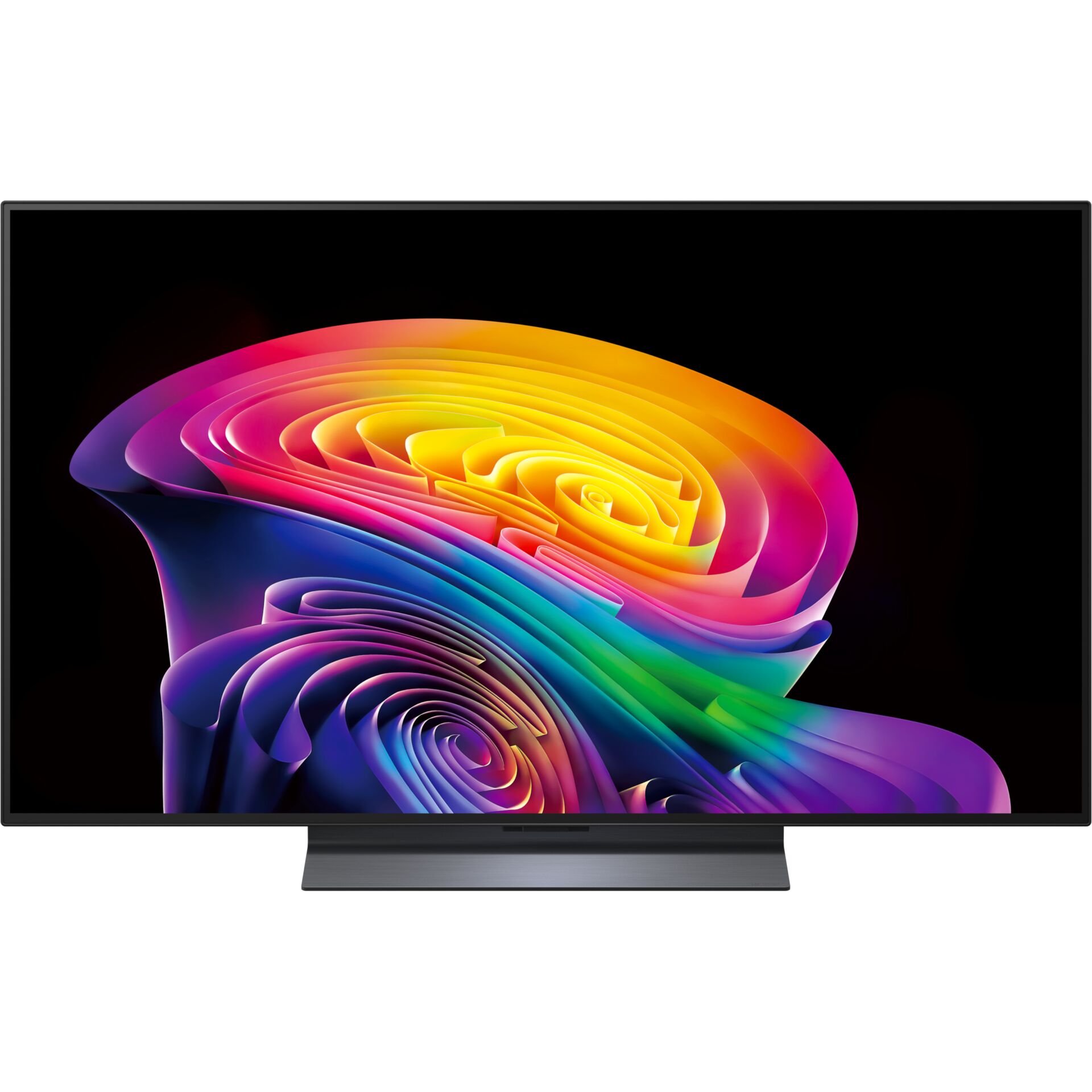 Fernseher, LED-Display, Rundumbild, Flache Bauweise, Schwarz-Grau