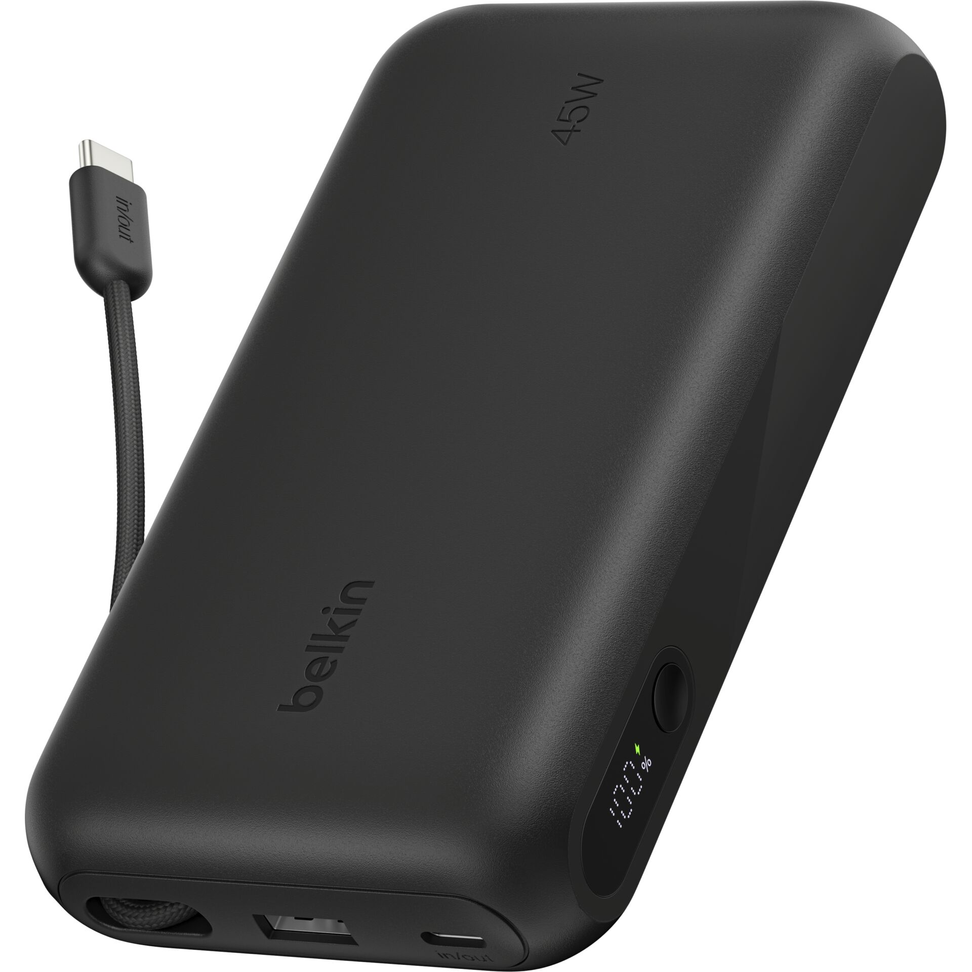 power bank, USB-C, digital display, schwarz, belkin