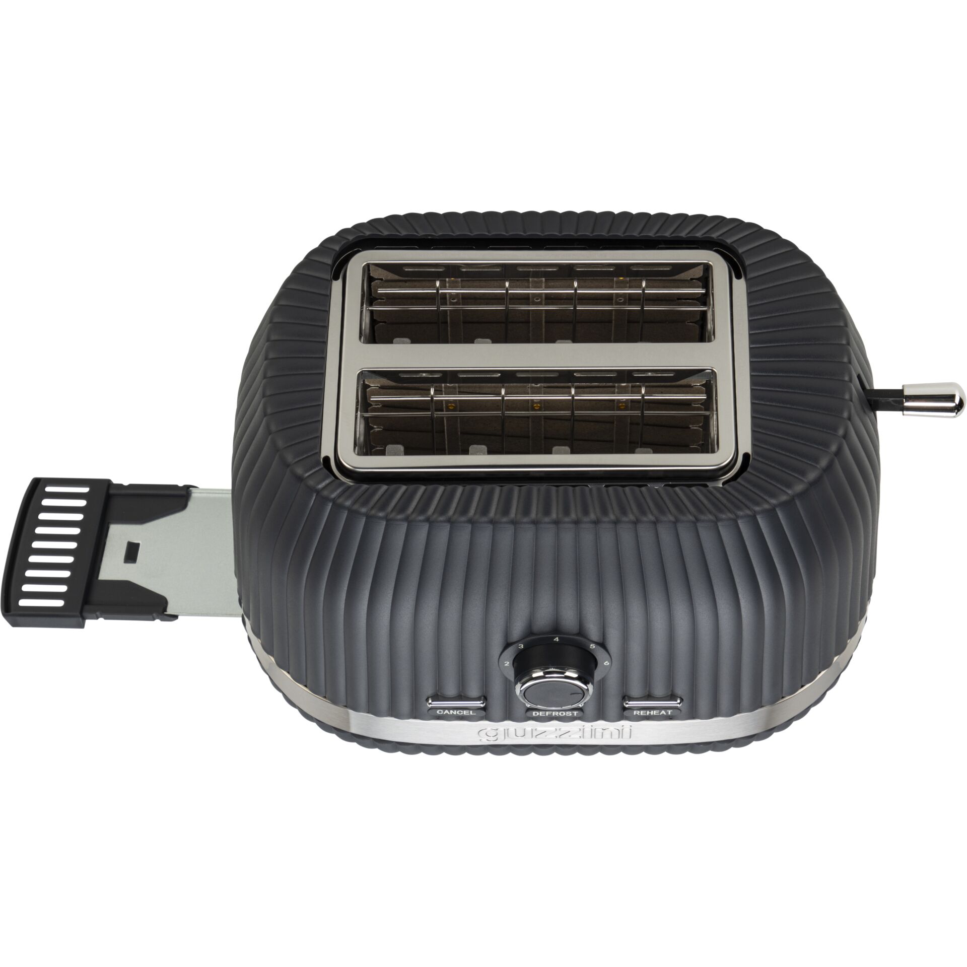 Toaster, Dual-slot, Kabelgebunden, Knopfschalter, geripptes Design