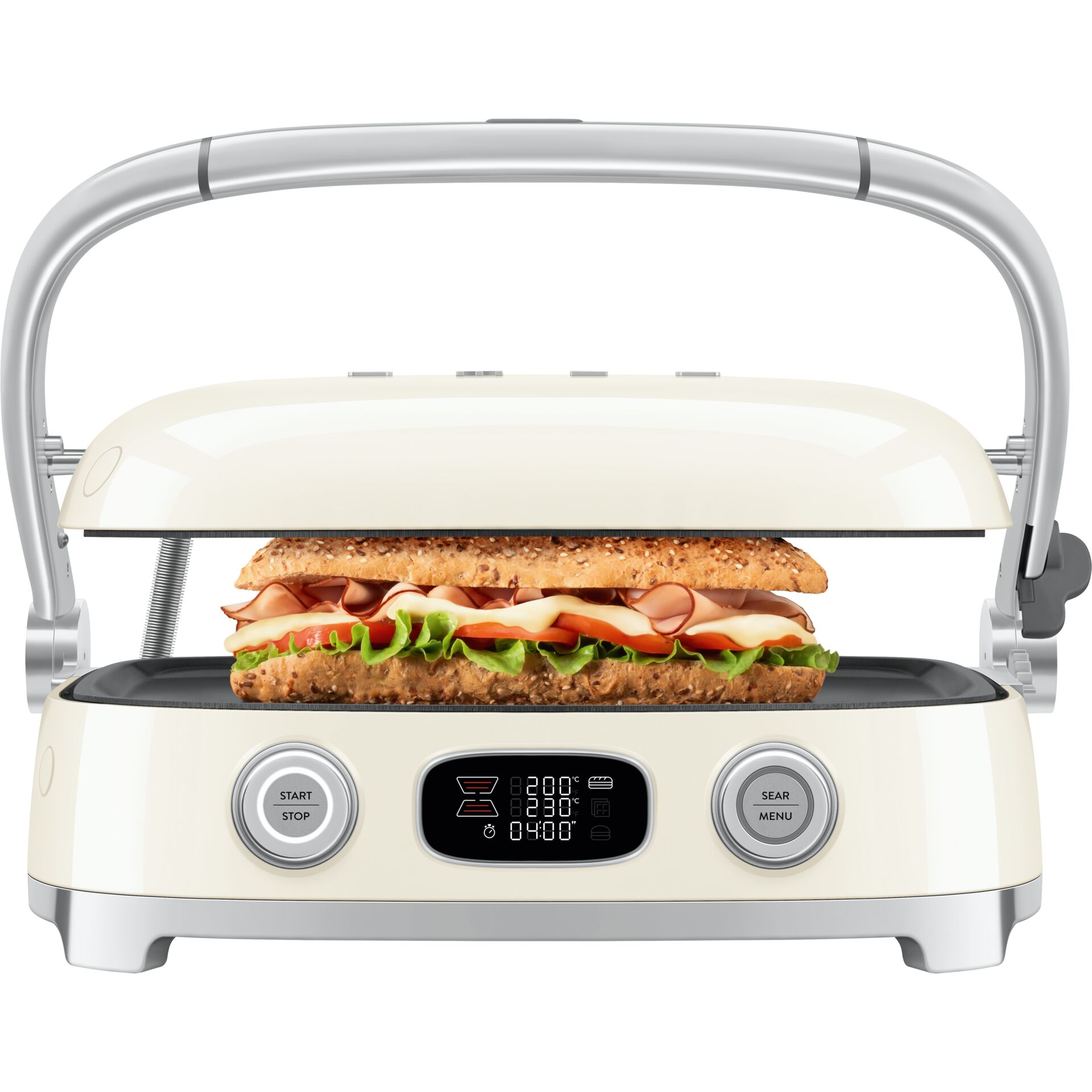 Toaster, Sandwich-Toaster, Grill, Keramikplatte, Belegte Semmel