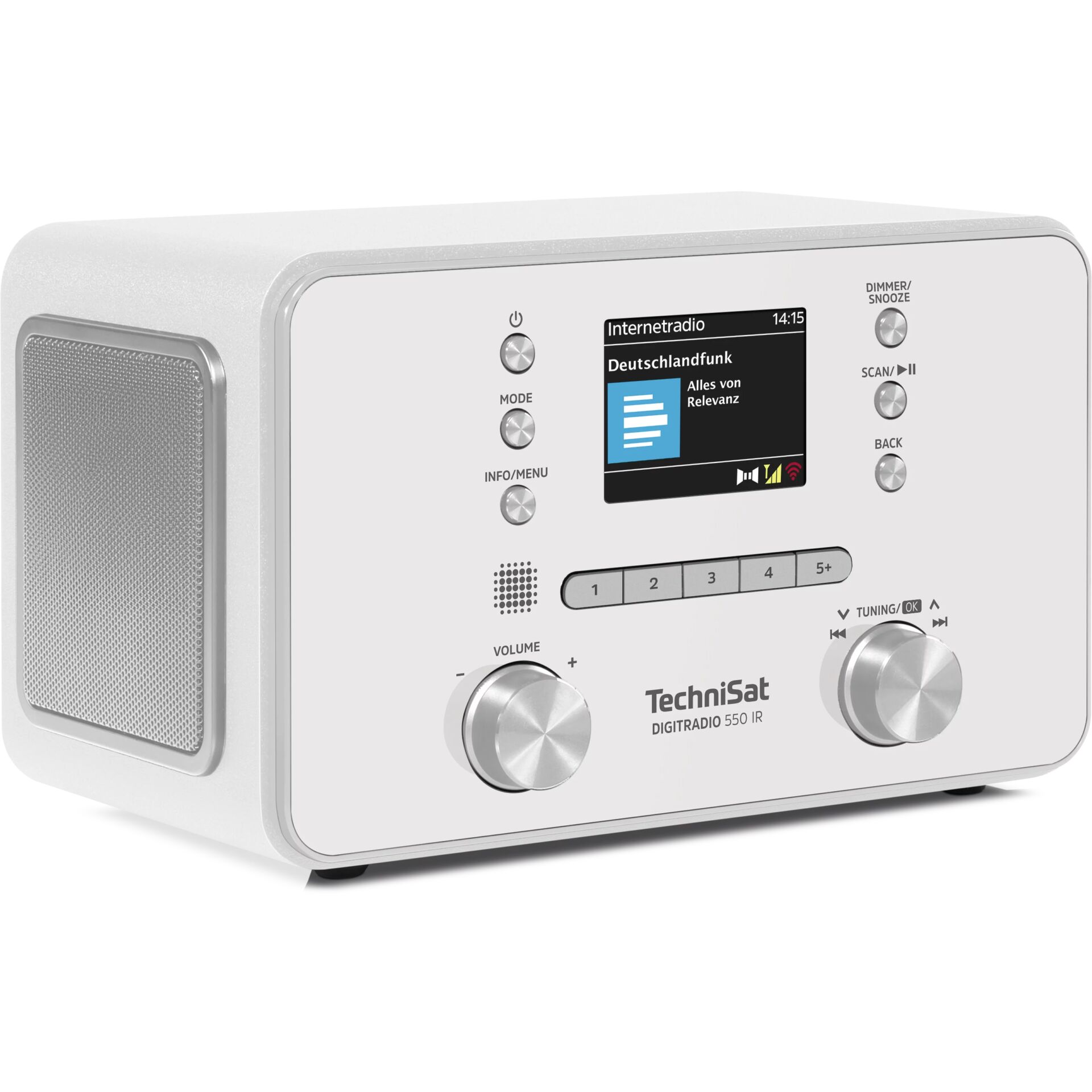 Radio, Digitalradio, Weißes Radio, Lautsprechergitter, Bedienelemente