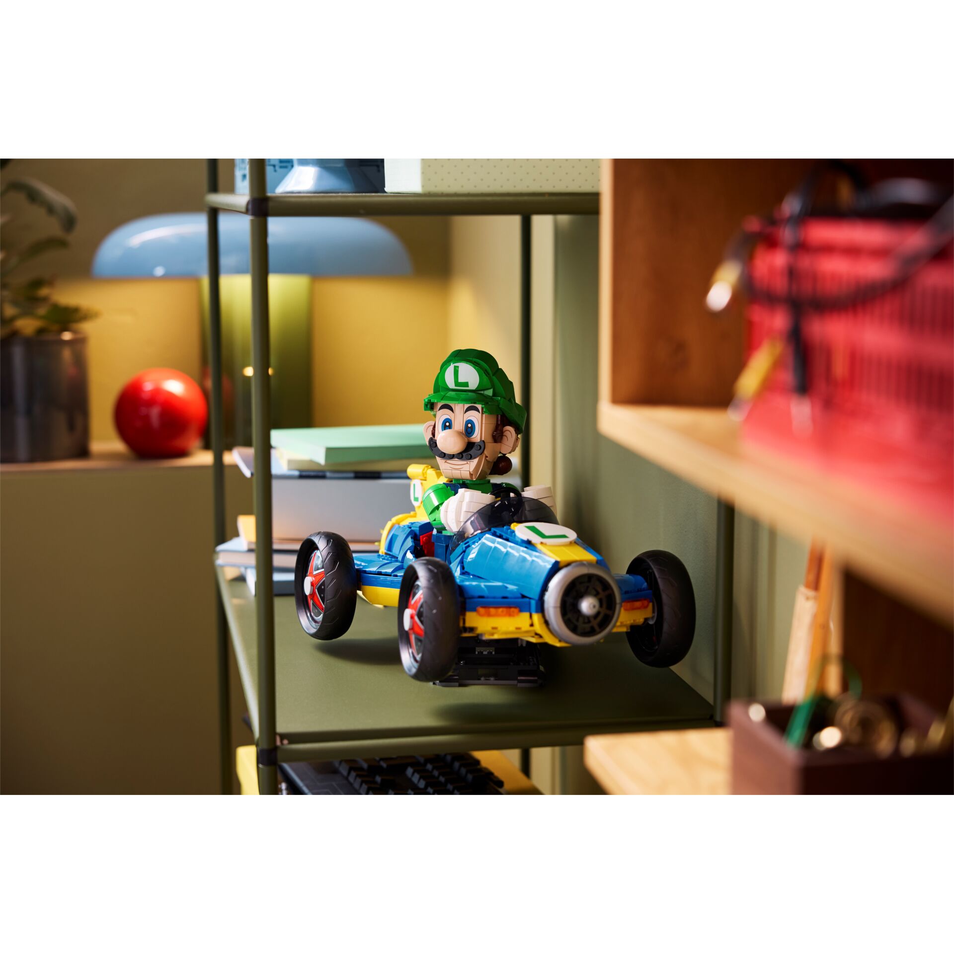 Spielzeugauto, Lego, Mario Kart, Grüner Luigi, Kinderspielzeug