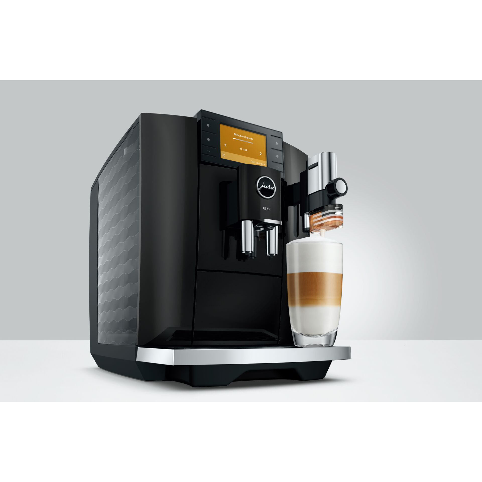 Kaffeemaschine, Espressomaschine, Milchaufschäumer, Schwarz, Glastasse